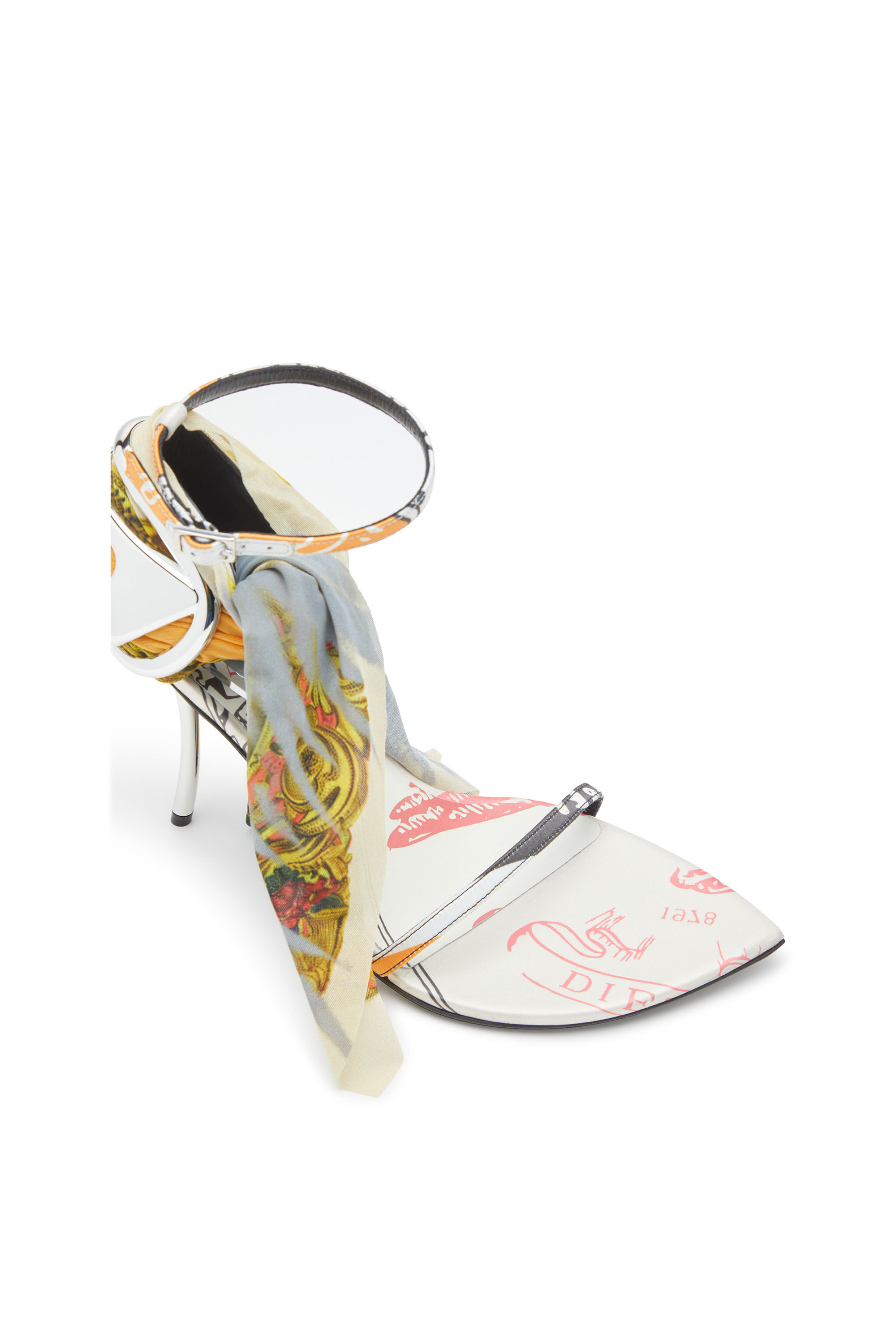 Diesel - D-TEN&HALF SDL BANDANA, D-Ten&Half-Sandalo bandana a stiletto in raso Donna in Multicolor - 6