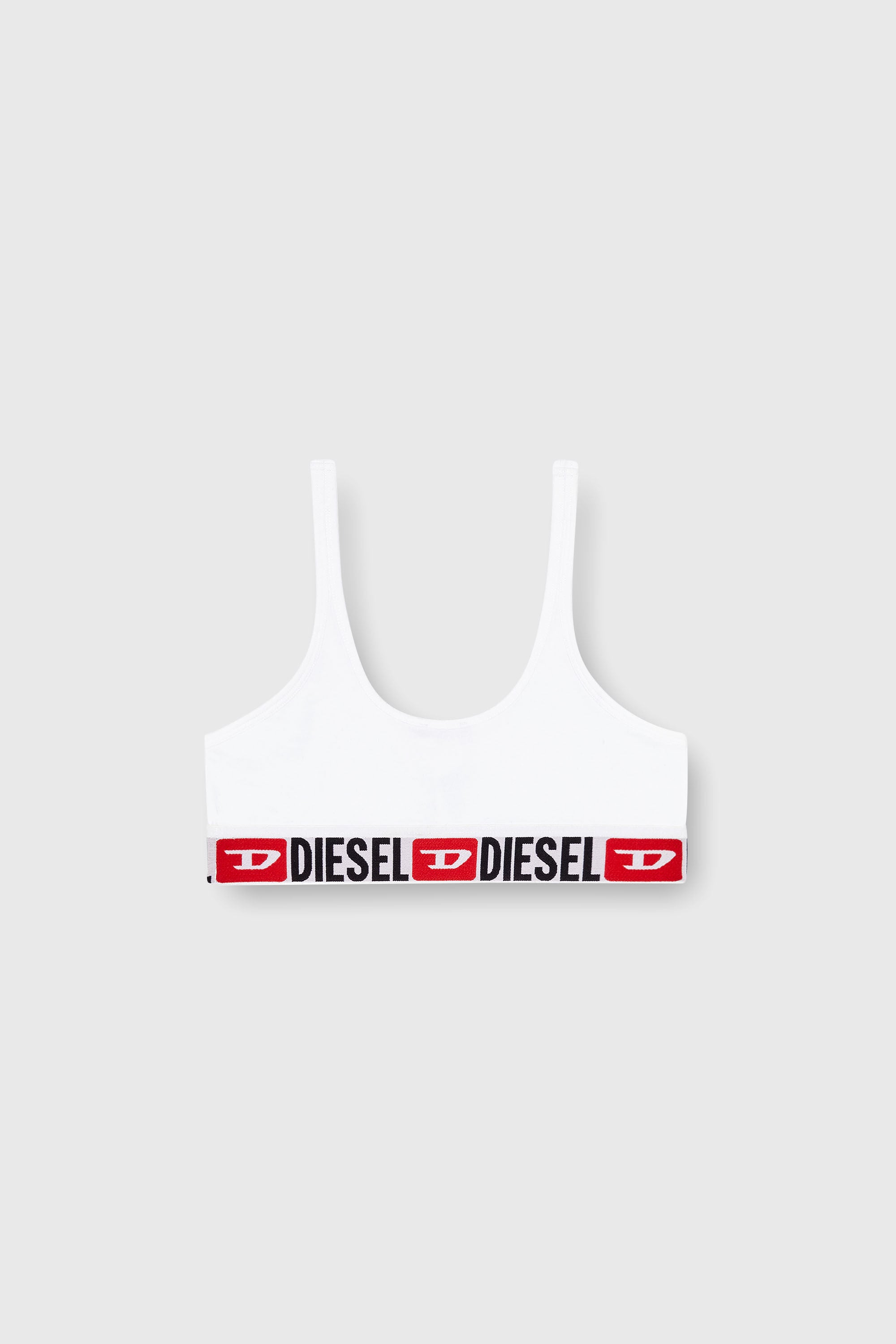 Diesel - UFSB-ORIBA, Bralette con fascia logata Donna in Bianco - 2