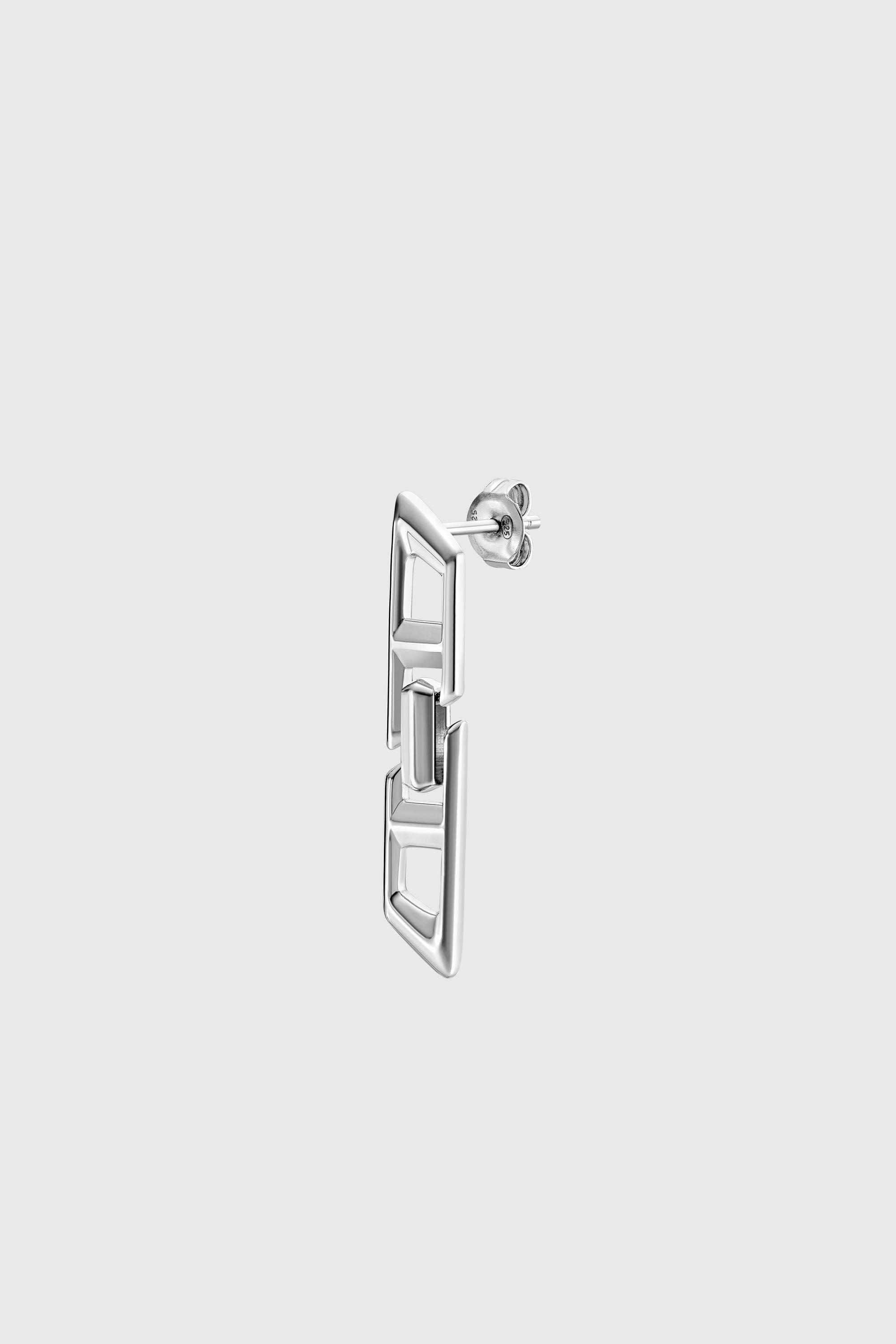 Diesel - DL1348040 STERLING SILVER JEWEL, Orecchino pendente D Logo in argento sterling Unisex in Argento - 2