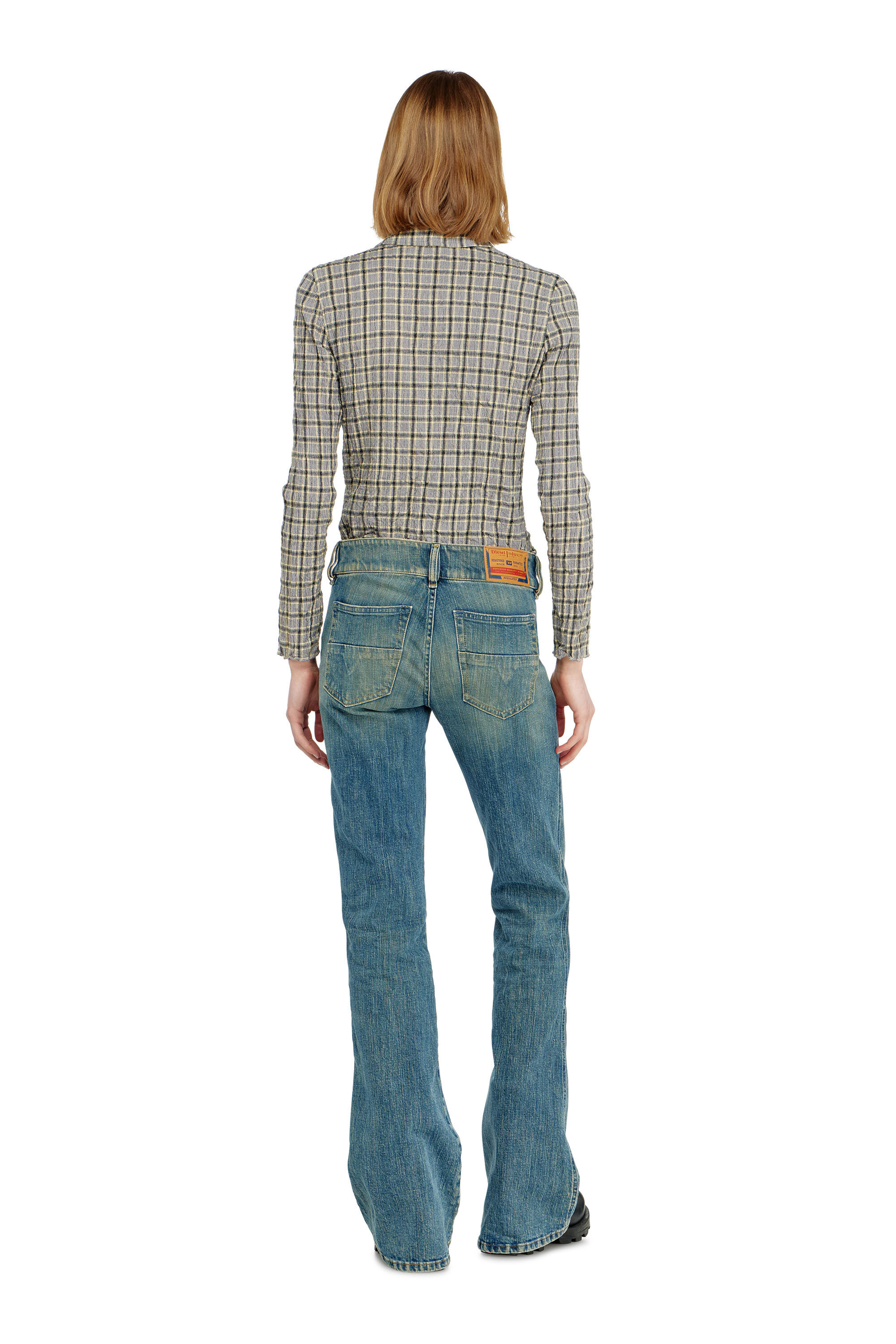 Diesel - Bootcut Jeans D-Hush 007EJ Donna, Blu medio - Image 3