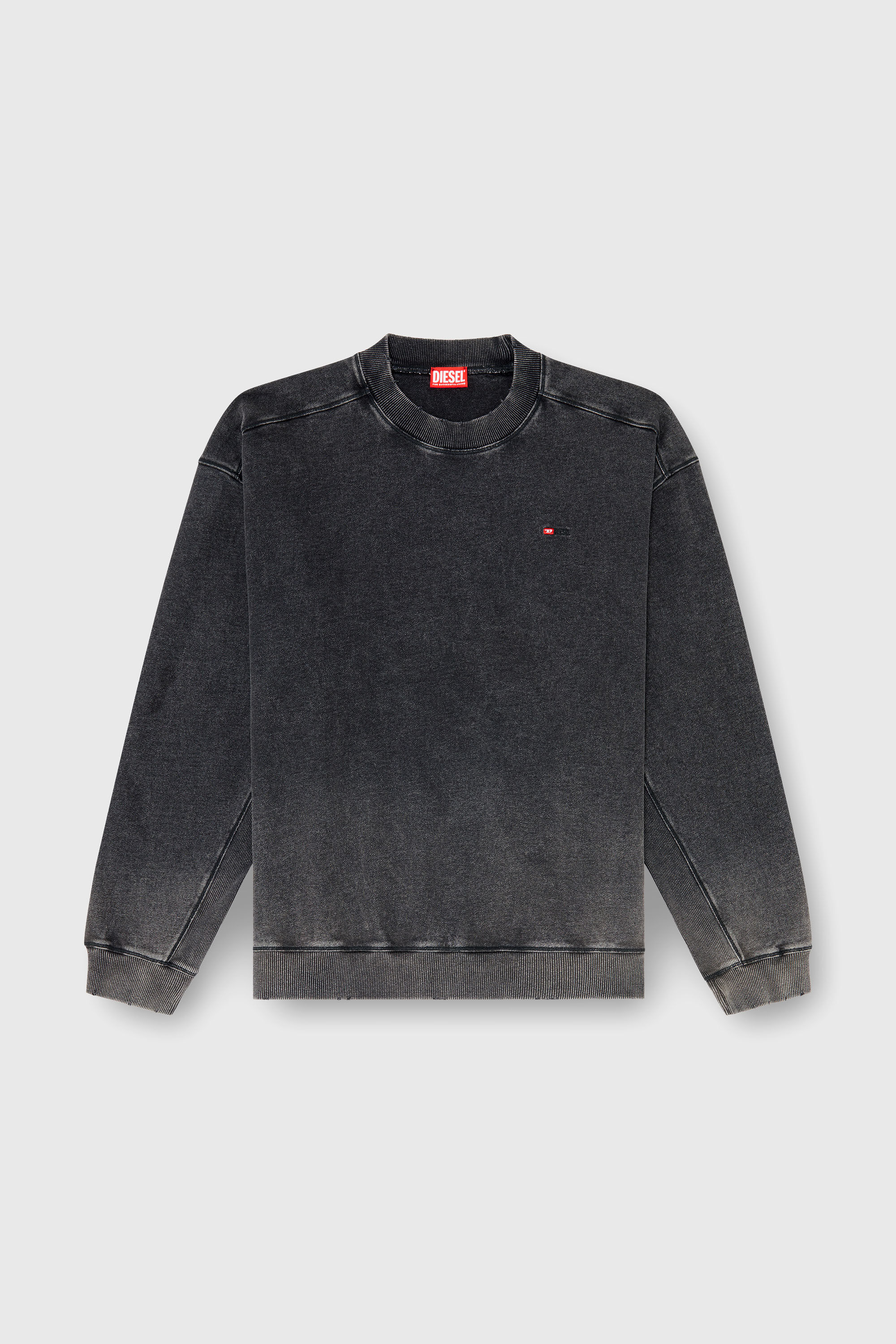 Diesel - S-CROX, Felpa in cotone con effetto faded Uomo in Grigio - 2