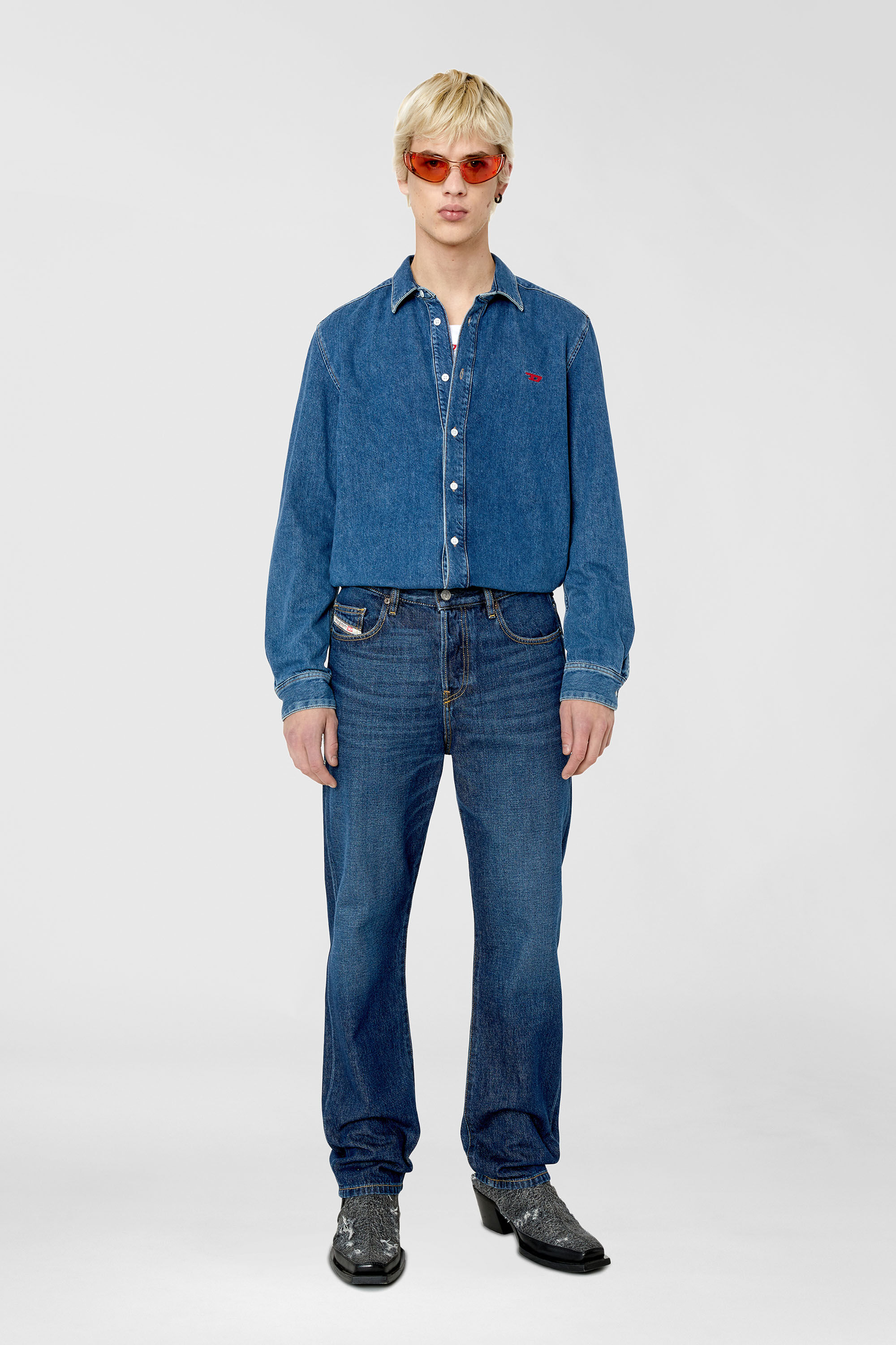 Diesel - 0DL1001, Occhiali da sole con forma avvolgente Unisex in Arancione - 4