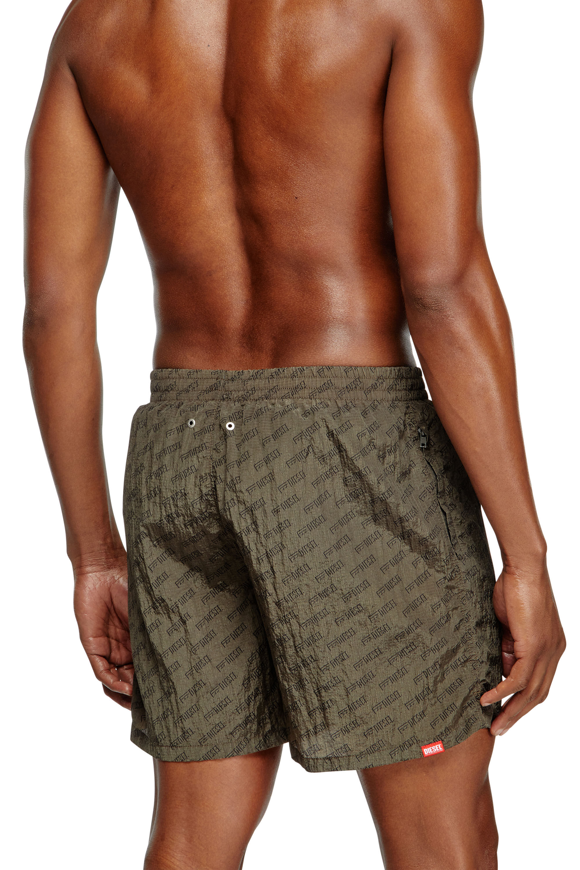 Diesel - DANIEL-41-MONO-UTLT, Pantaloncini da mare con logo all-over Uomo in Marrone - 3