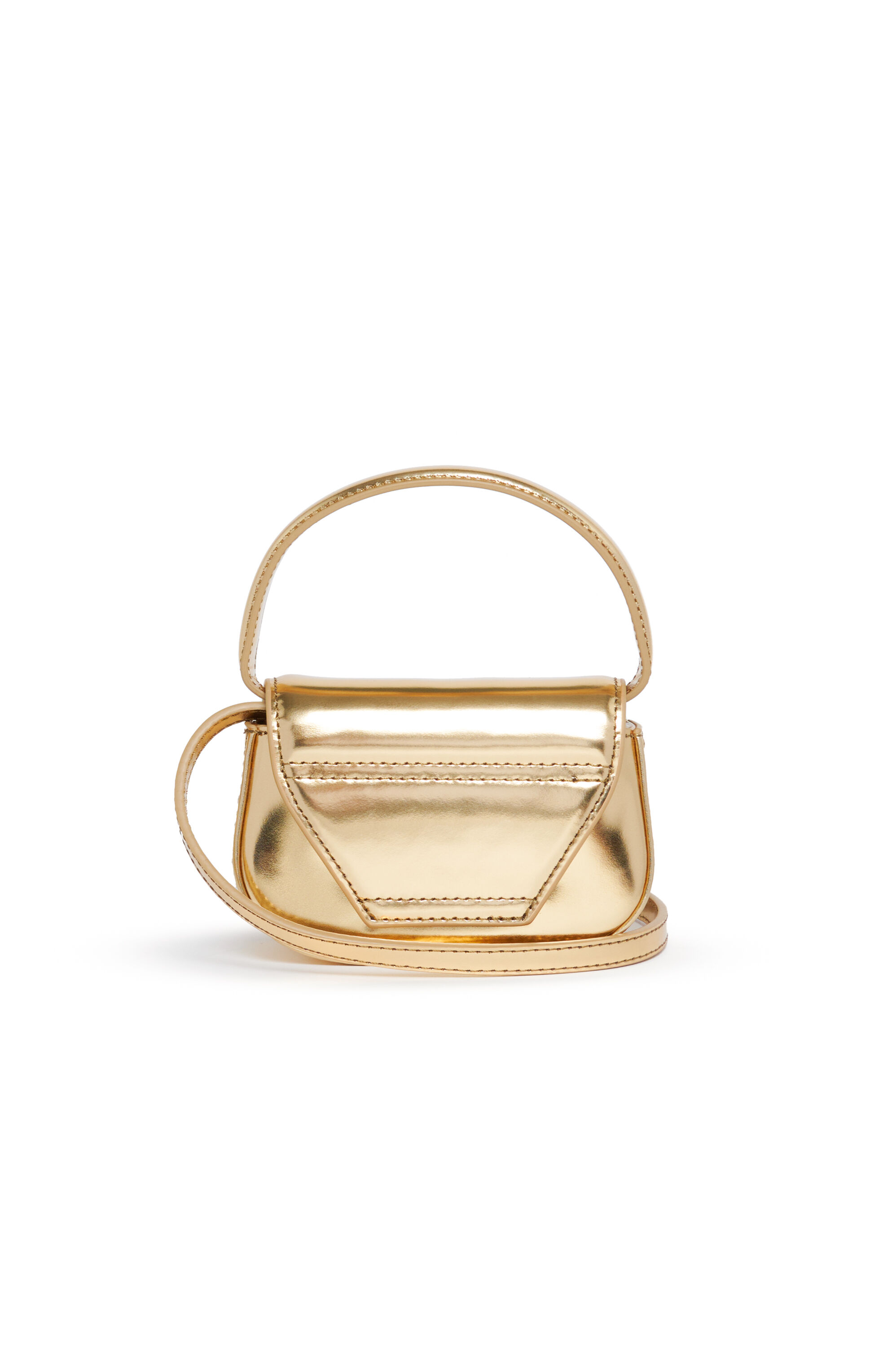 Diesel - 1DR XS, Iconica mini borsa a spalla in pelle metallizzata opaca Donna in Oro - 2