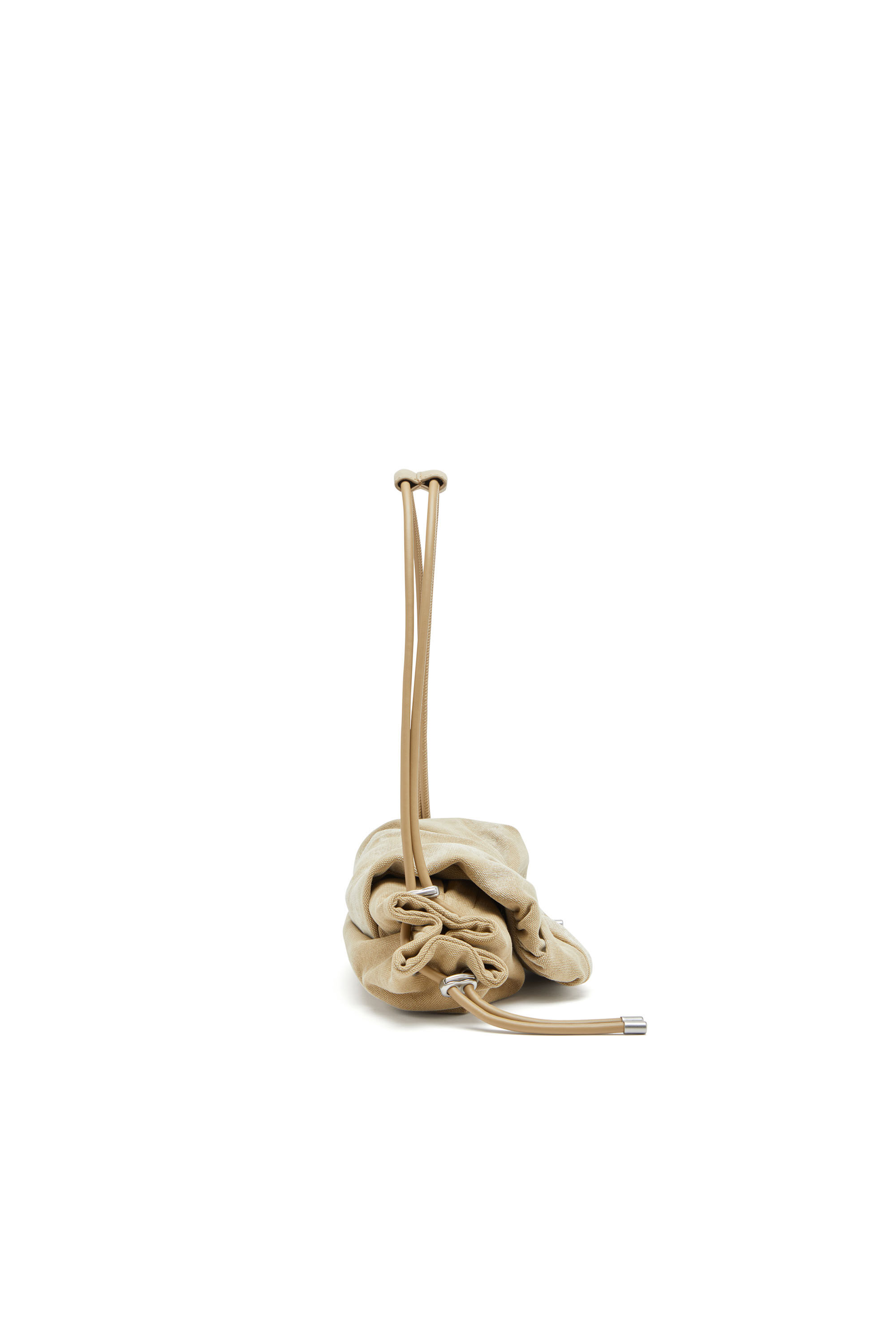 Diesel - SCRUNCH-D SHOULDER S, Scrunch-D S-Borsa a spalla piccola in tela wash Donna in Beige - 4