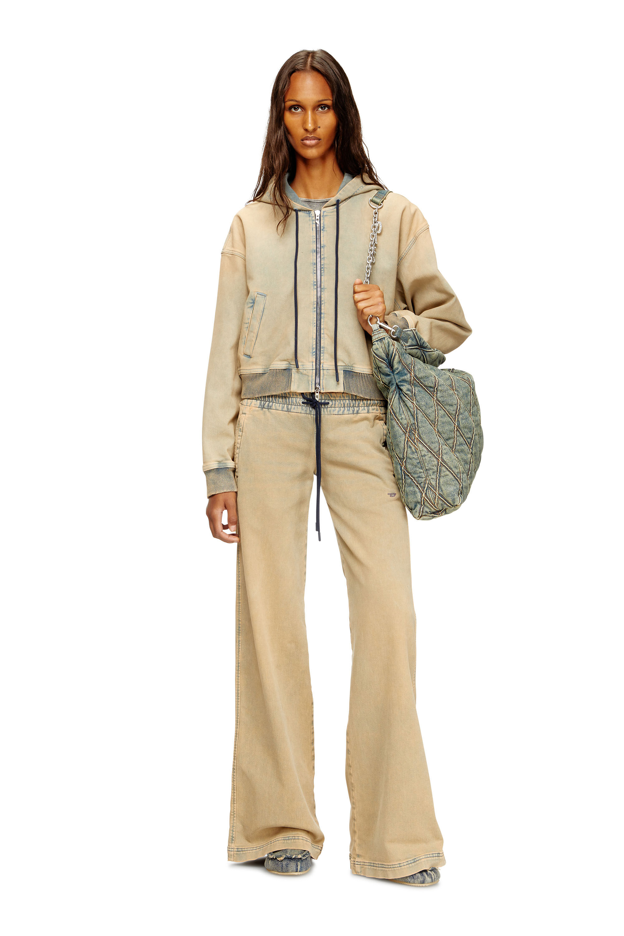 Diesel - DE-GIRI-CROP JOGG, Hoodie con zip in JoggJeans colorato Donna in Multicolor - 1