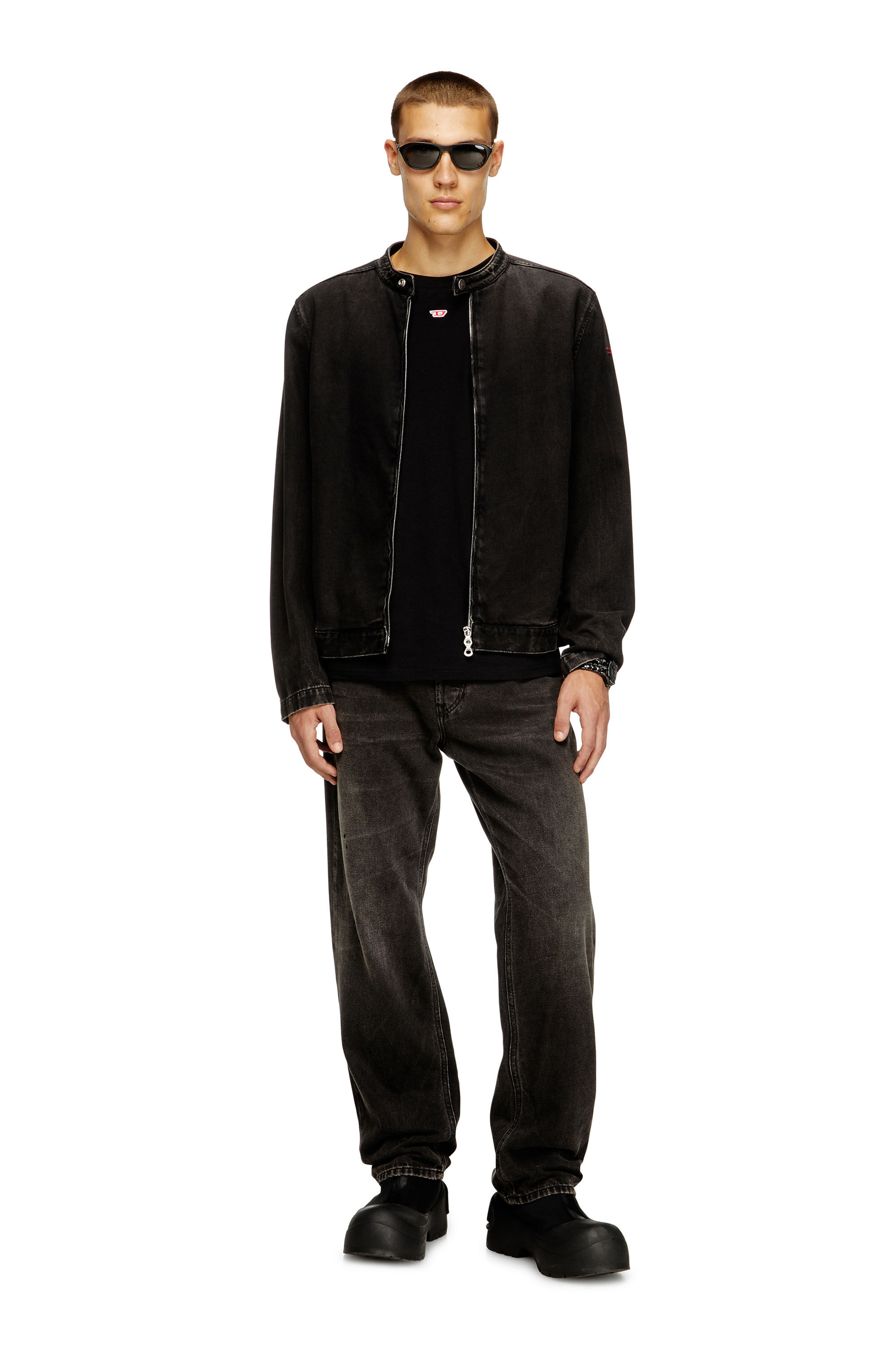 Diesel - T-BOXT-LS-D, T-shirt a maniche lunghe con patch D Unisex in Nero - 1