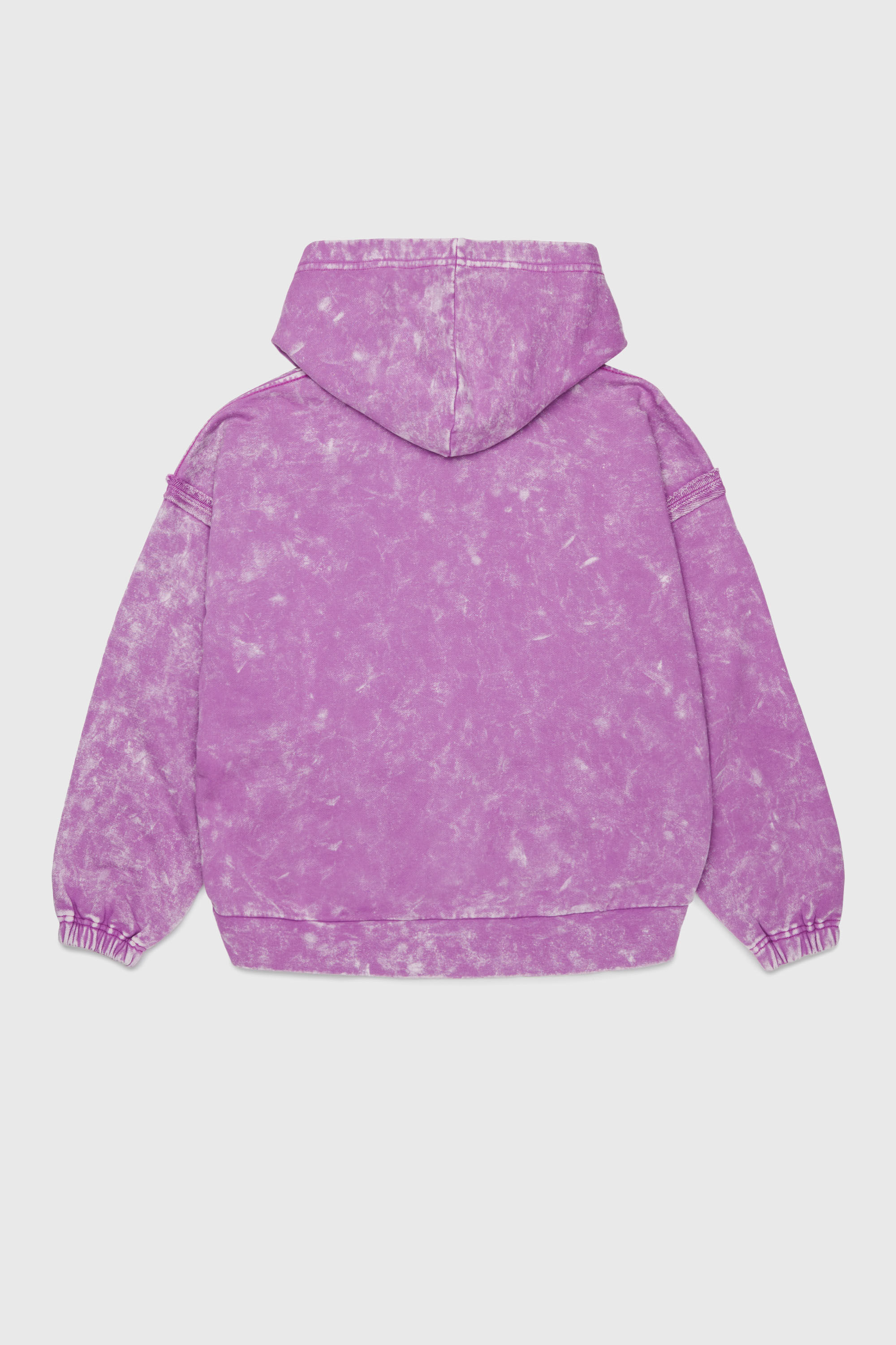 Diesel - SLOXY, Felpa con cappuccio effetto tie-dye con logo arcobaleno Donna in Viola - 2