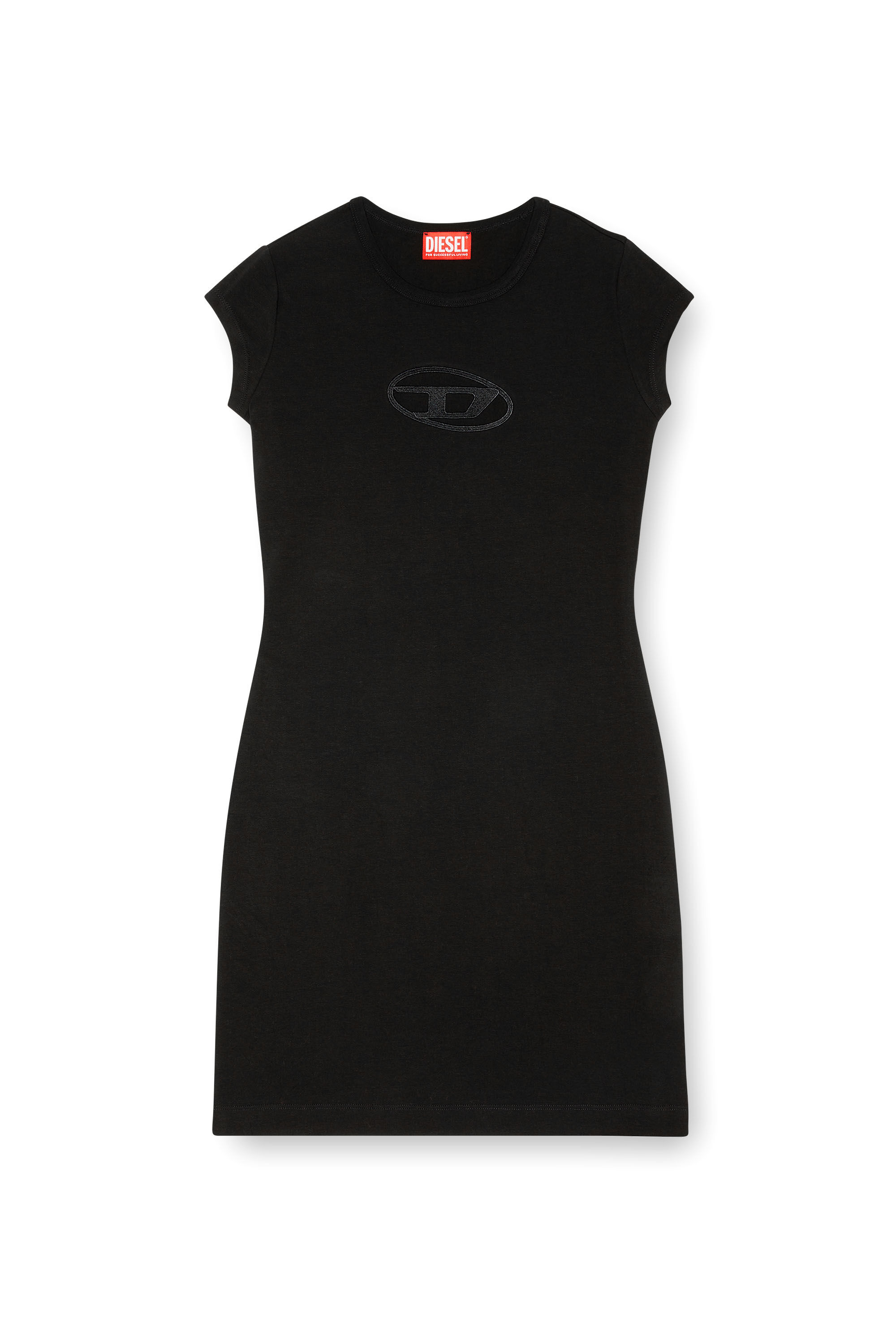 ワンピース Diesel Mini Abito A Collo Alto Con Logo D-ANGIEL Woman: Short dress cut-out D logo | Black | Diesel