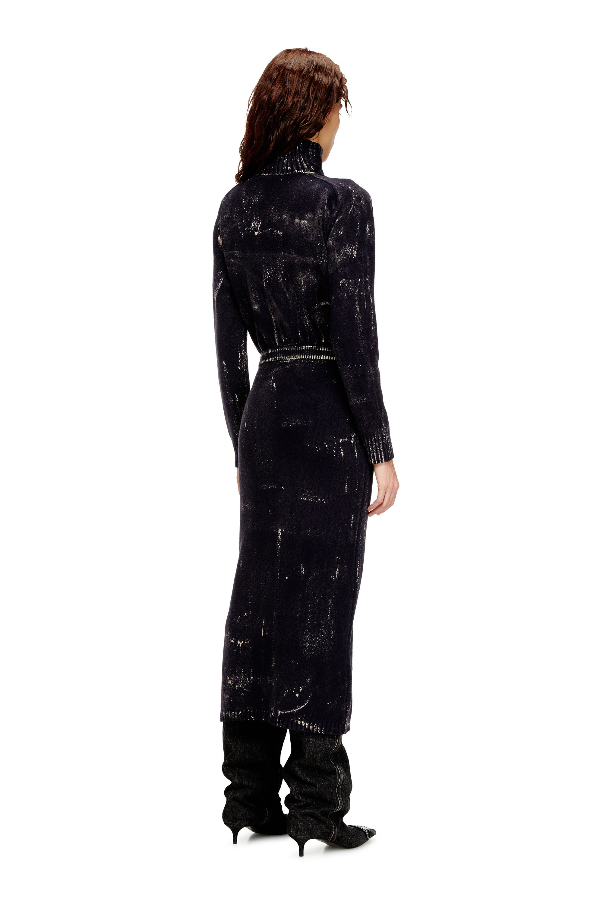 Diesel - M-MARCELLE, Abito midi in maglia di misto lana Donna in Nero - 4