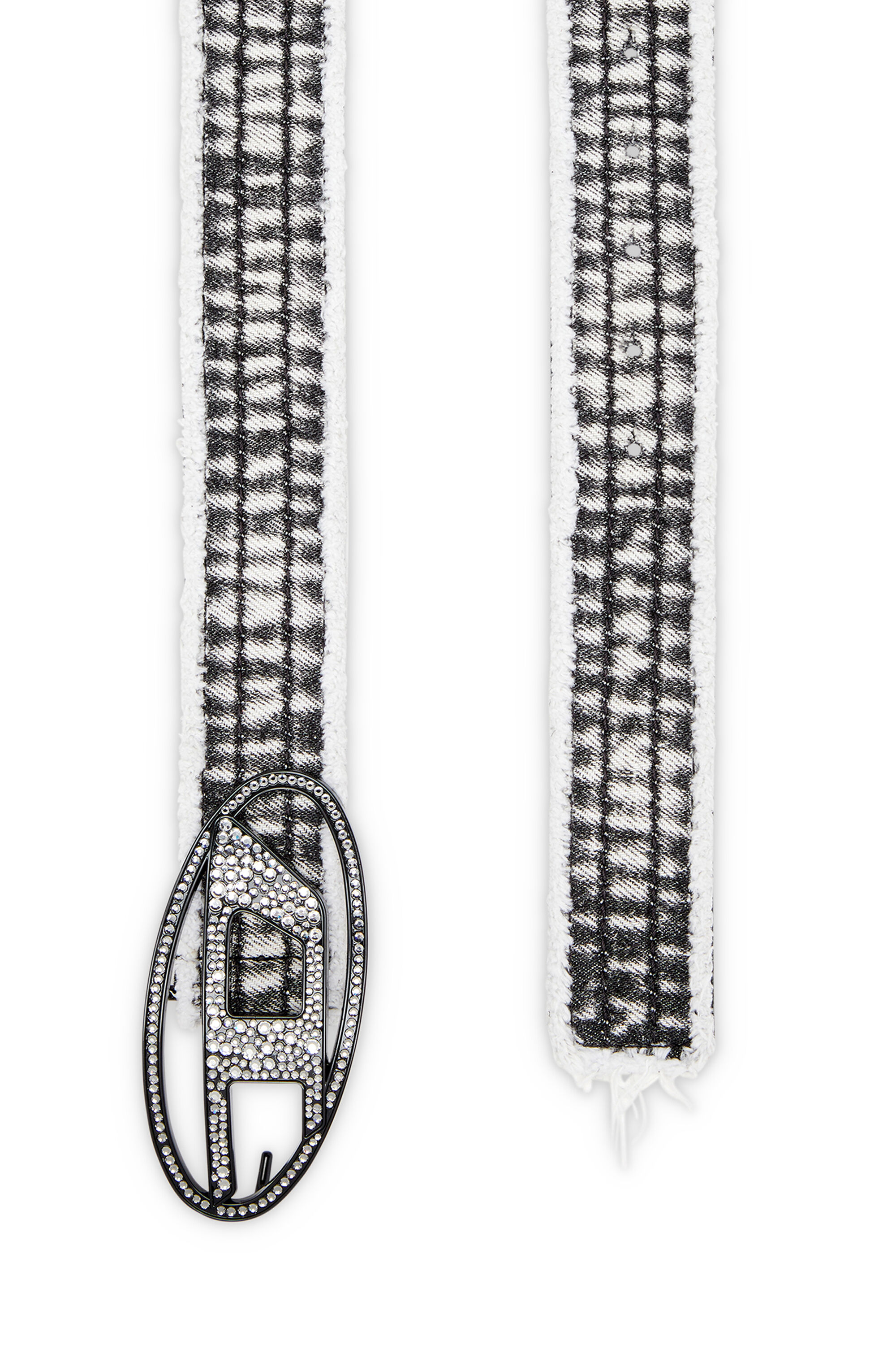 Diesel - B-1DR STRASS, Cintura 3.9 cm in denim pelle con fibbia gioiello Donna in Nero - 2