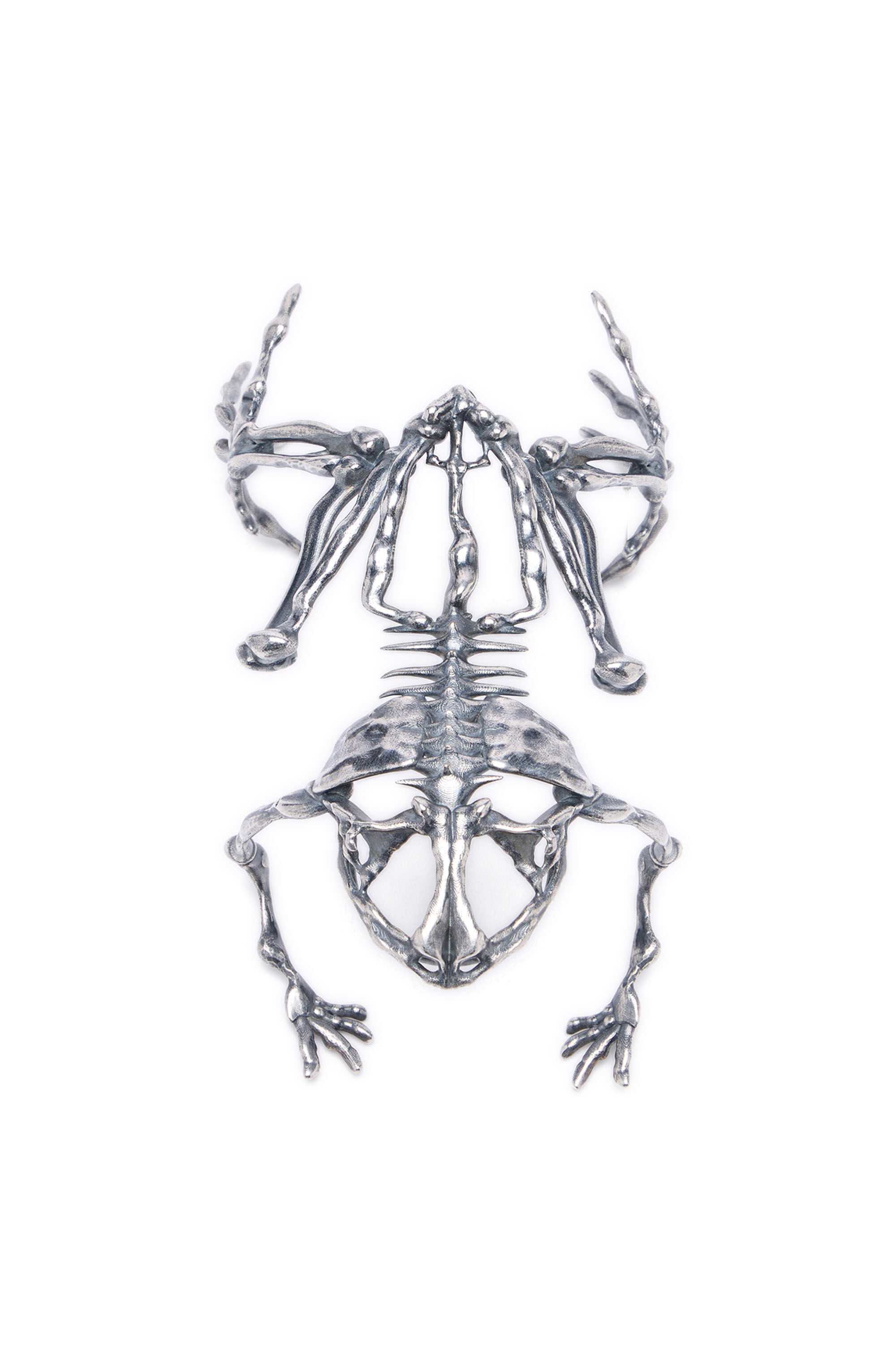 Diesel - CUFF FROG, Bracciale metallico effetto scheletro Donna in Argento - 3