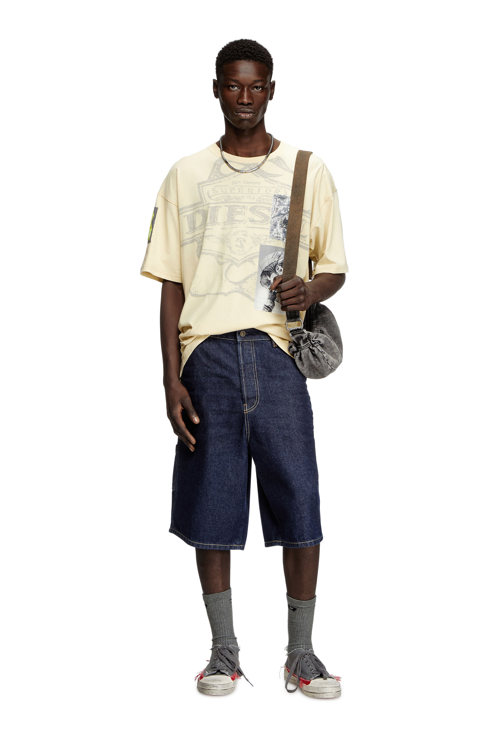 Diesel - D-LIVERY-SHORT, Short utility in denim clean-wash Uomo in Blu - 1