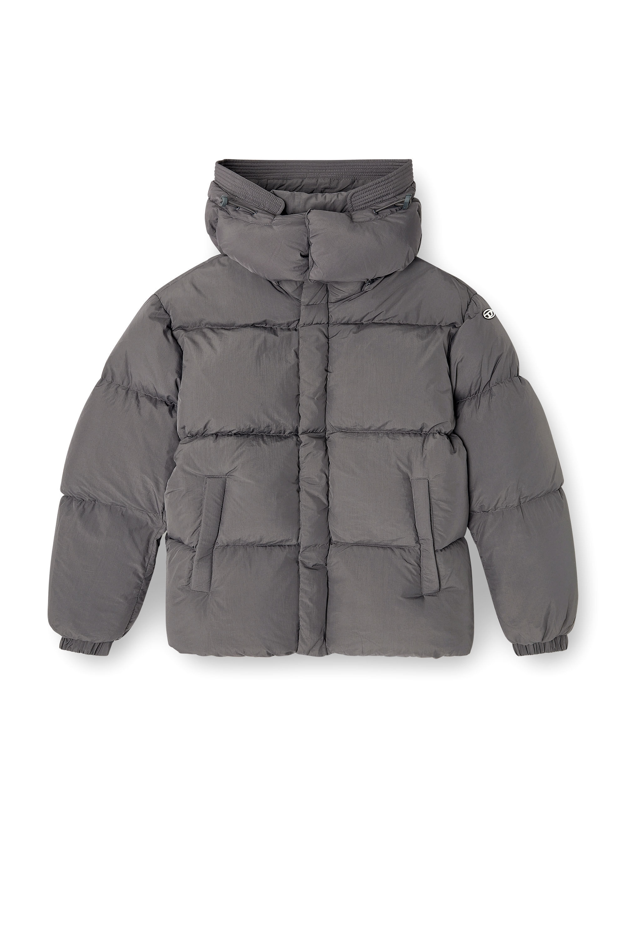 Diesel - W-ROLFYS, Piumino in nylon Taslan riciclato Uomo in Grigio - 2