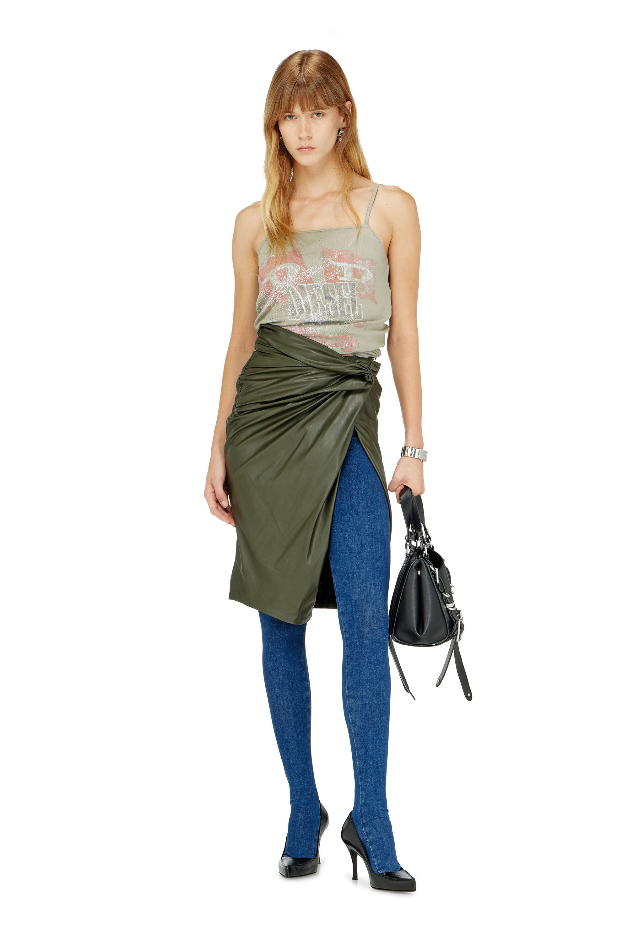 Diesel - O-DASLI, Gonna a tubino drappeggiata con spacco Donna in ToBeDefined - 1