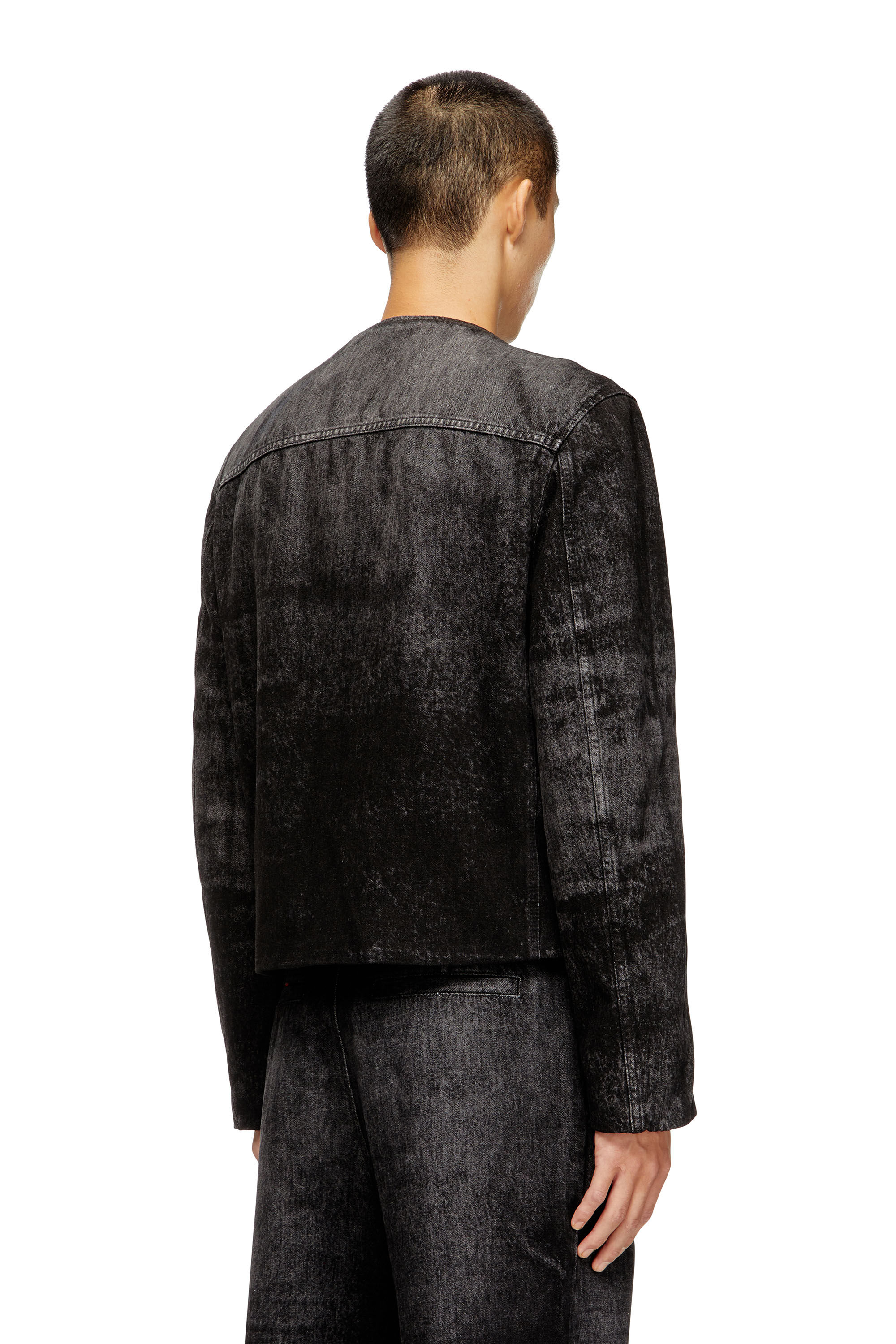 Diesel - D-ABERDEEN-FSH2, Giacca in denim e canapa laserato Uomo in Nero - 4