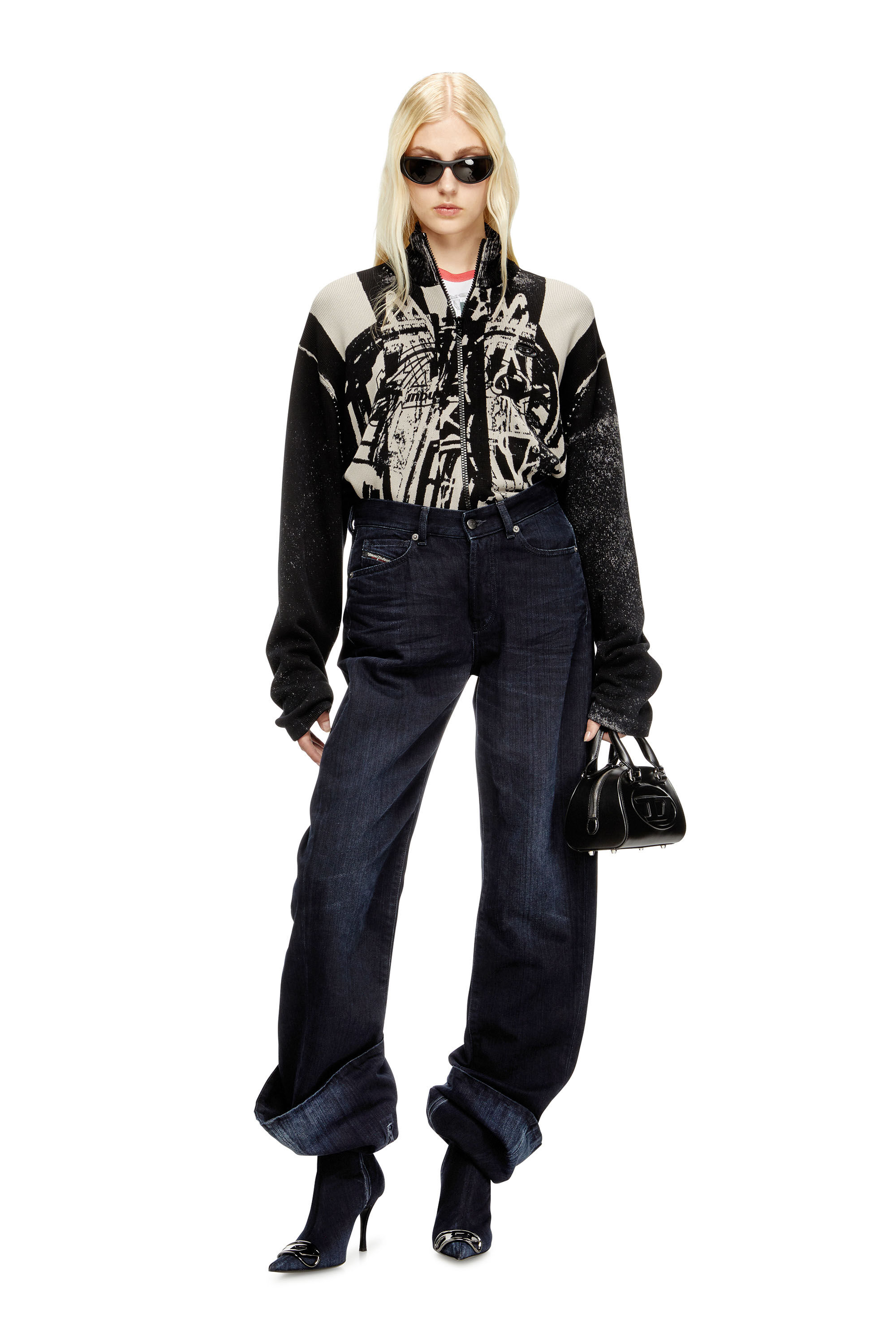 Diesel - D-VENUS KB LARGE, D-Venus-Wide knee-high boots in denim Donna in Blu - 6