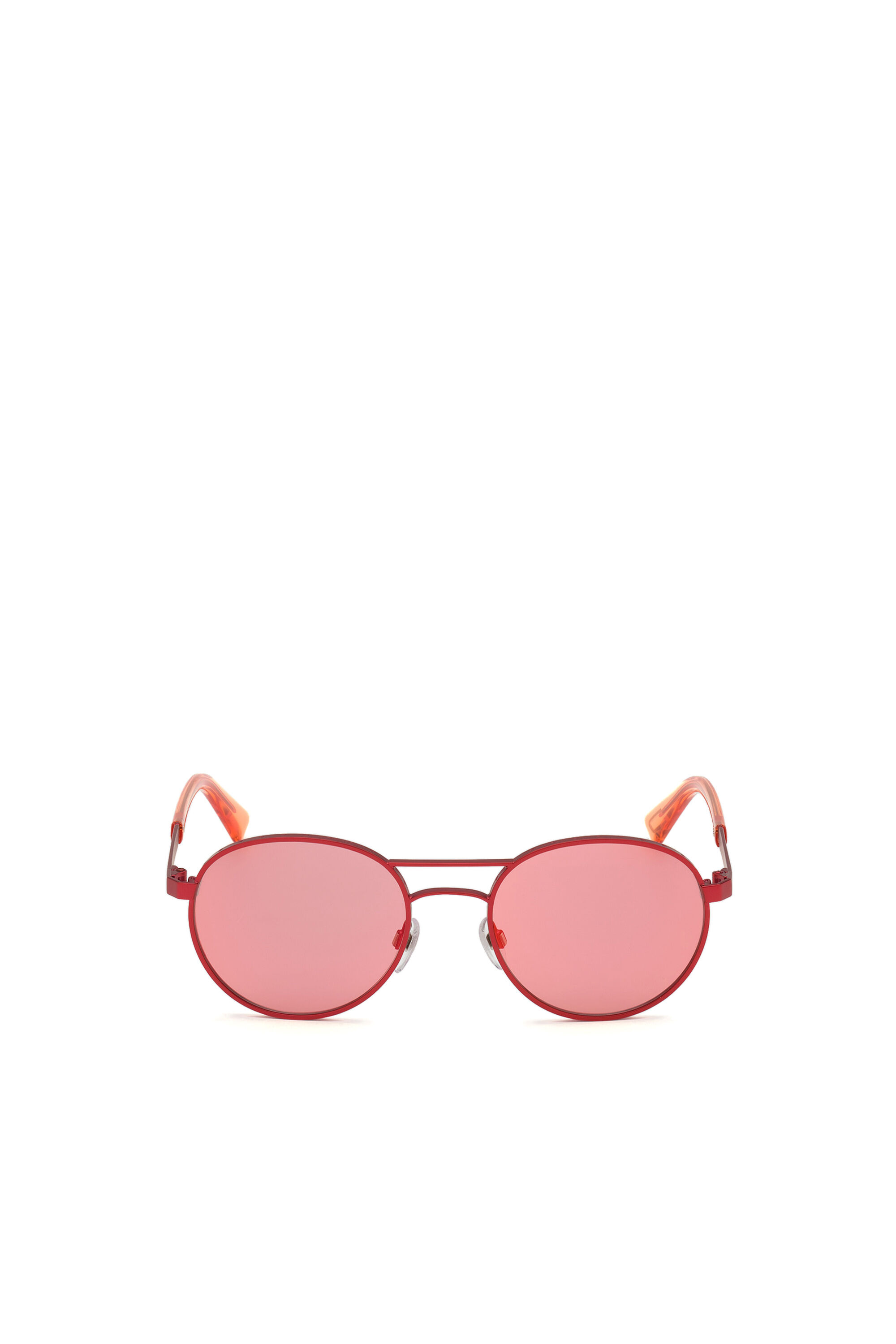 Diesel - DL0265, Occhiali arrotondati in metallo e acetato Unisex in Rosa - 1