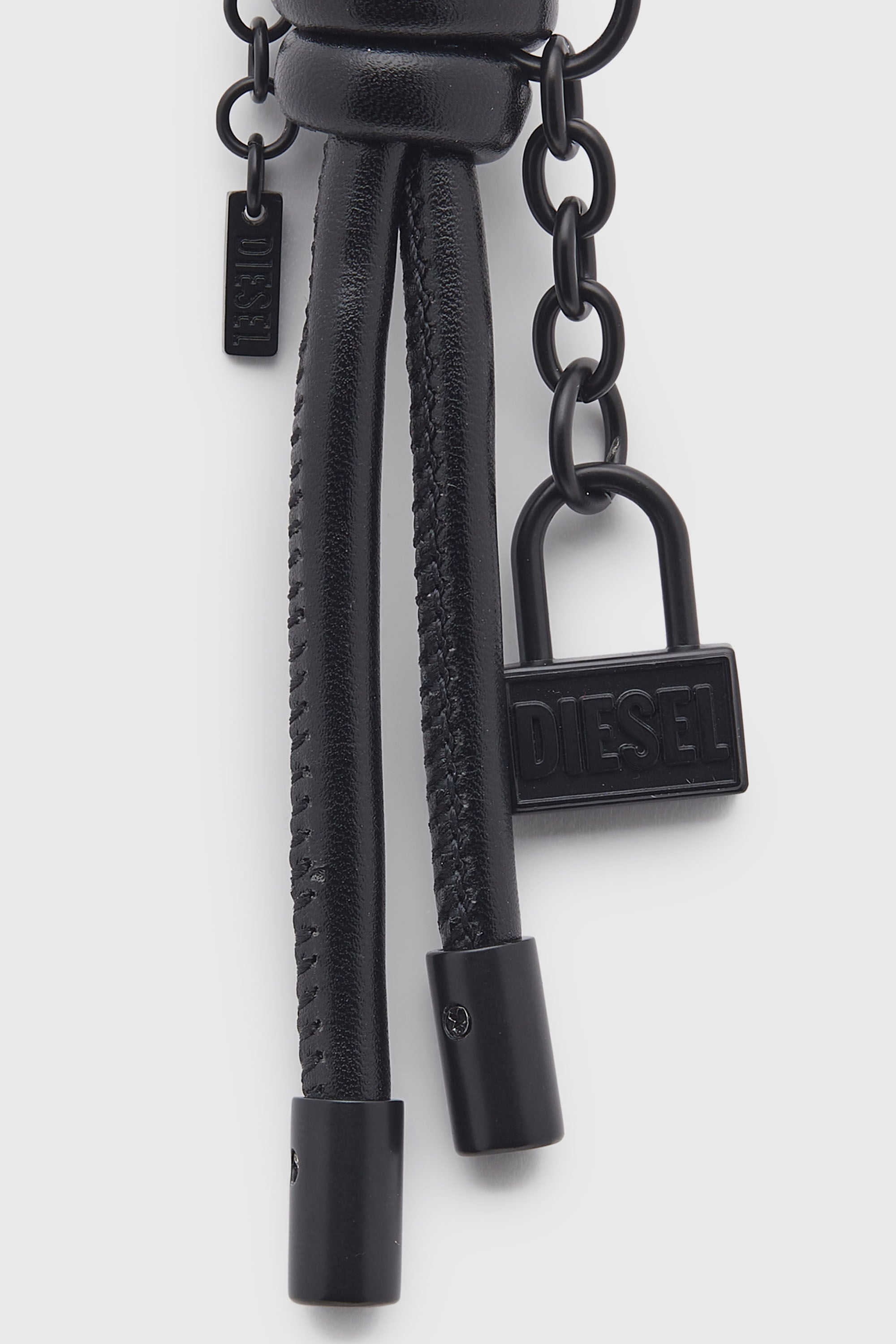 Diesel - CHARM-LOCK II, Portachiavi in metallo con dettaglio lucchetto Diesel Uomo in Nero - 3