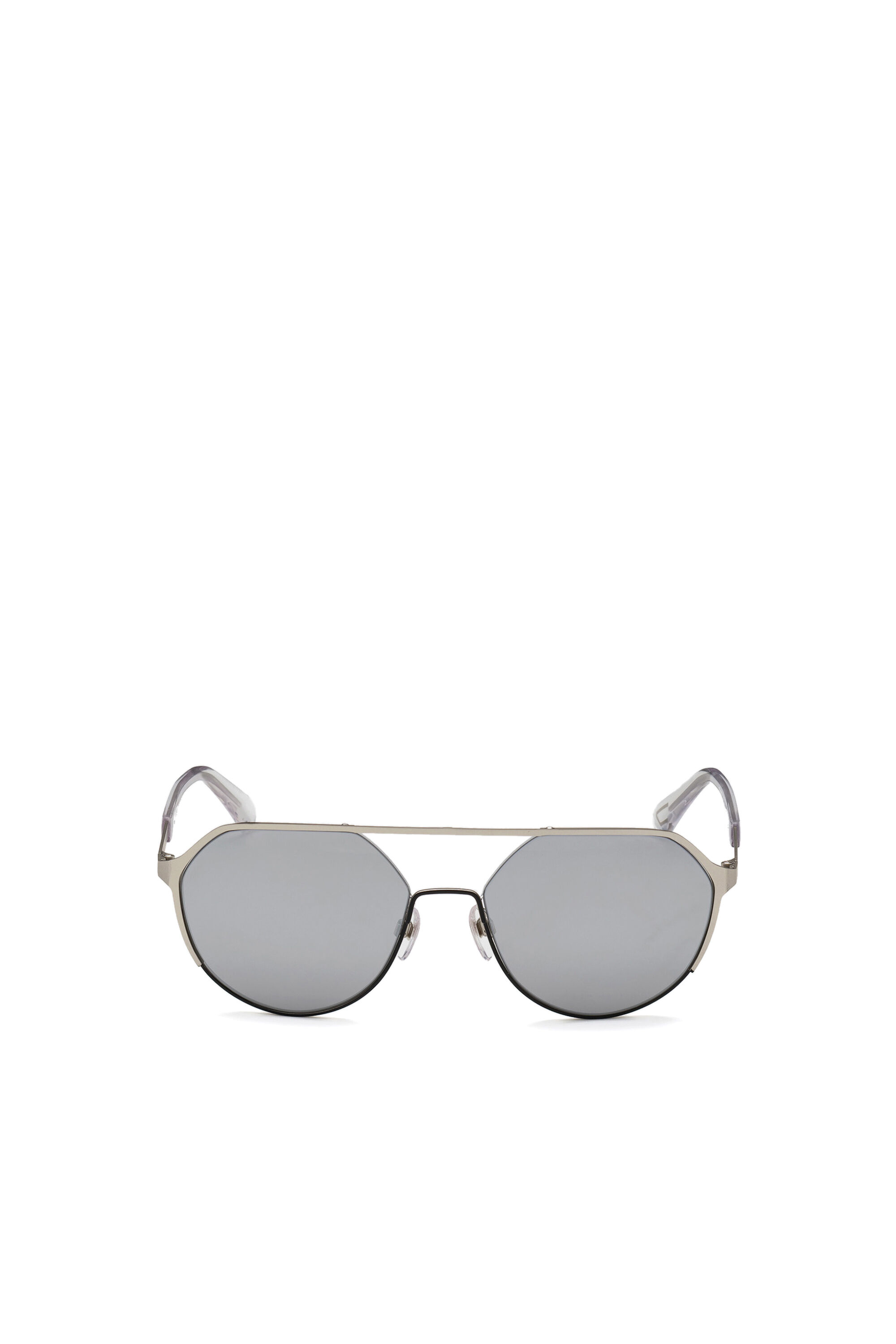 Diesel - DL0324, Occhiali in metallo con forma arrotondata Uomo in Grigio - 1