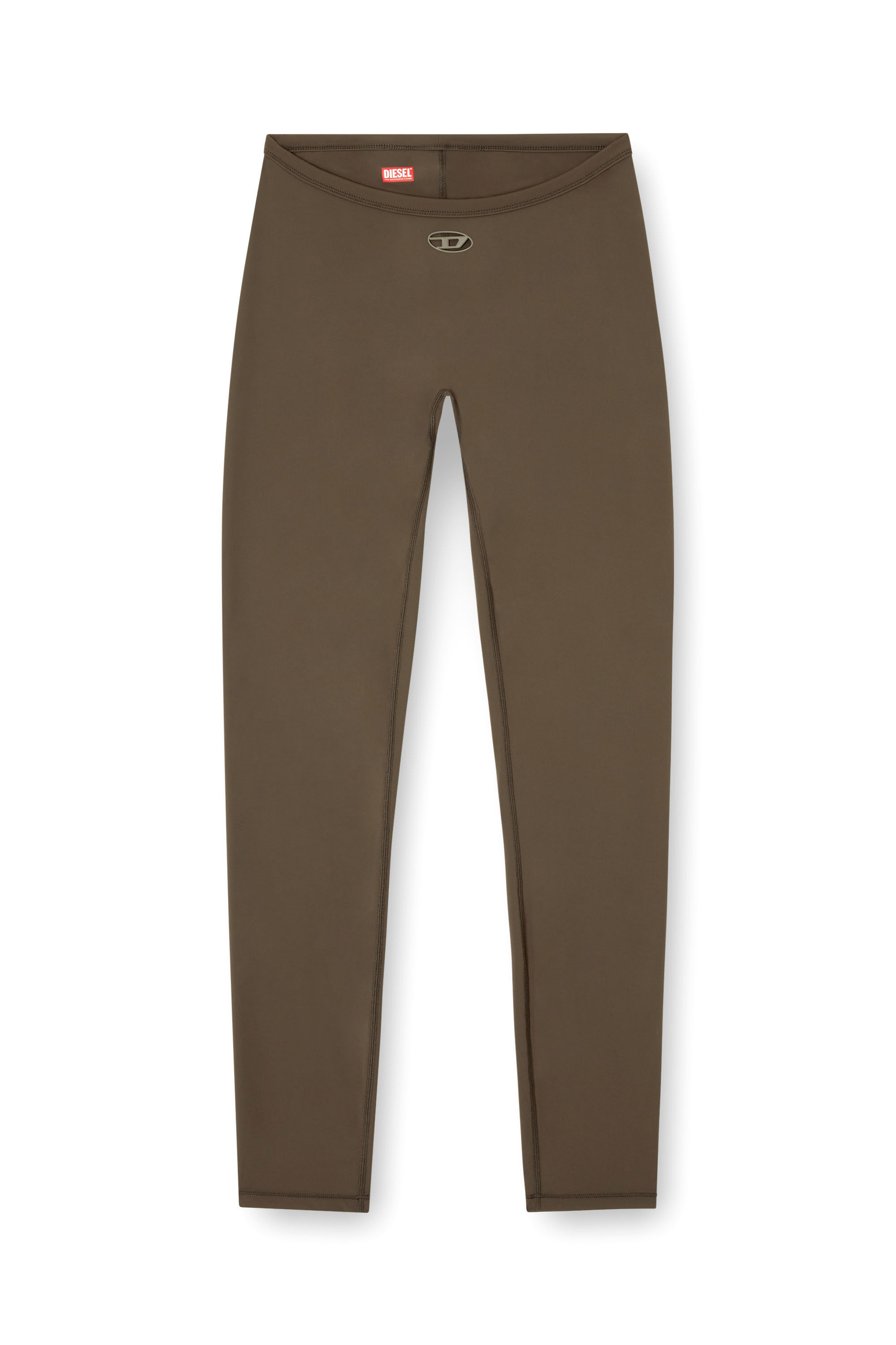 Diesel - MINA-UTLT, Stretch Nylon leggings Donna in Marrone - 2