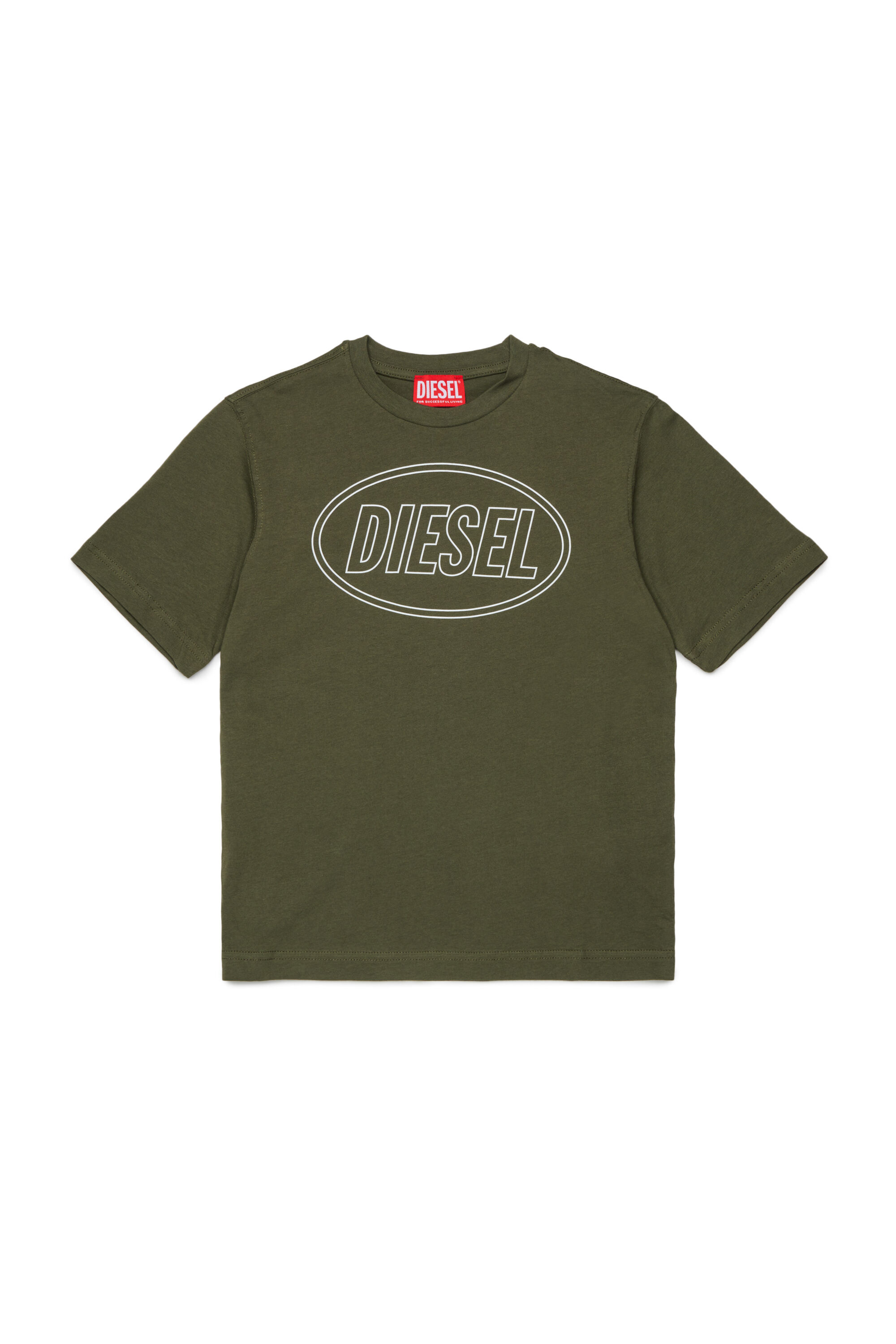 Diesel - TCIRCLE OVER, T-shirt in cotone con stampa Diesel Uomo in Verde - 1