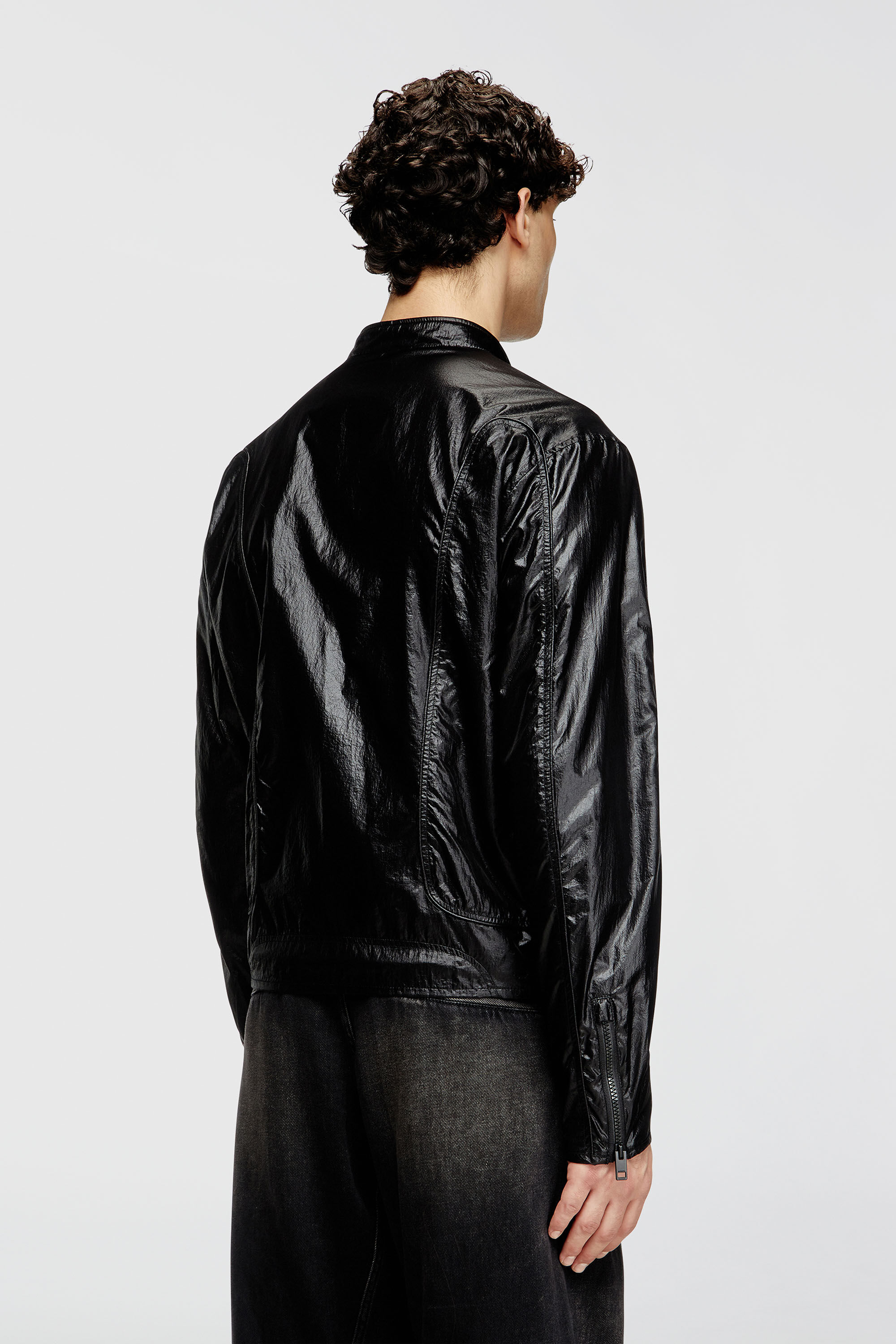 Diesel - J-CLAYS, Giacca biker in ripstop lucido Uomo in Nero - 4