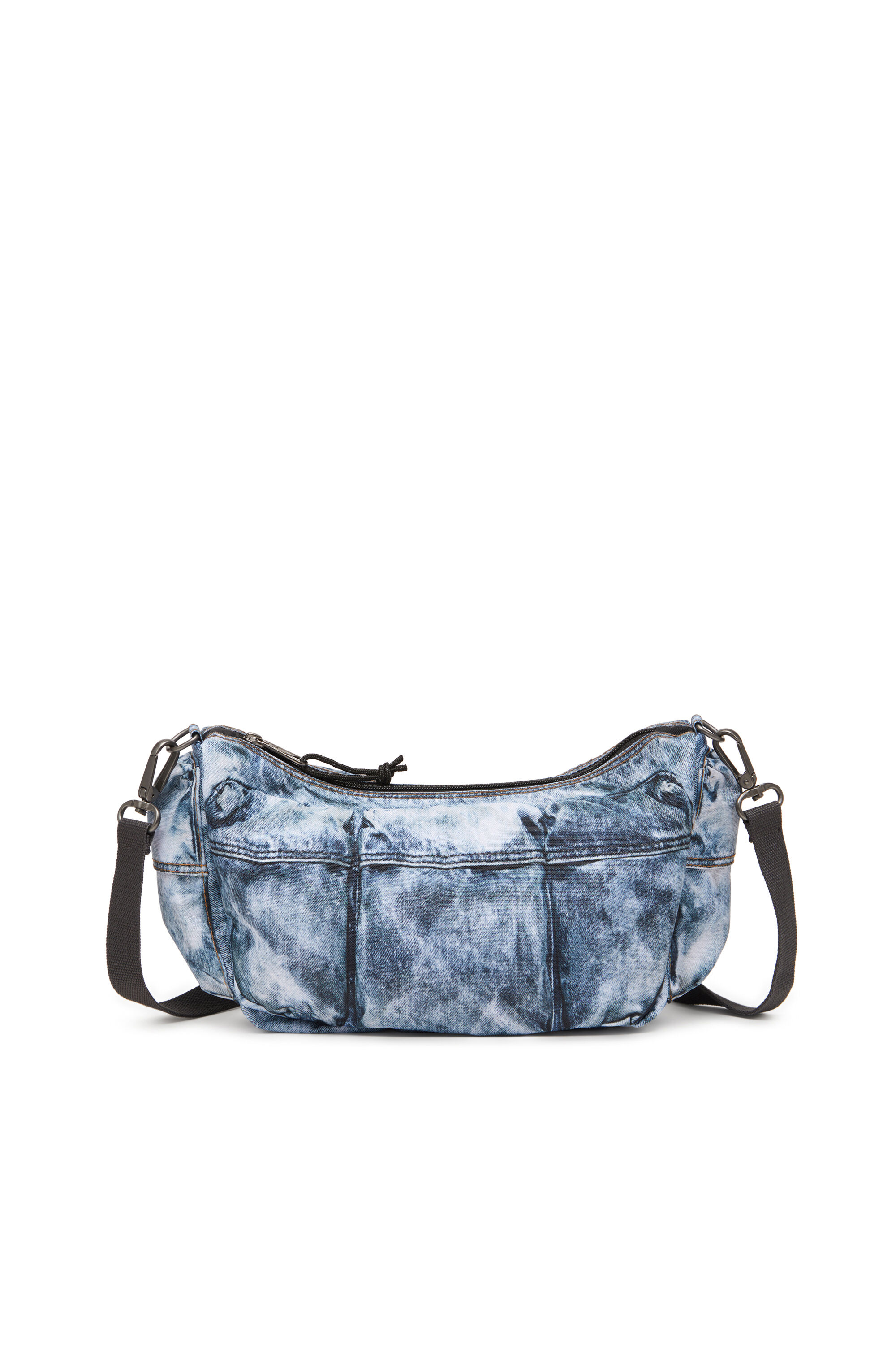 Diesel - DIESEL SHOULDER BAG, Borsa multitasche in denim trompe l'oeil Unisex in Blu - 2