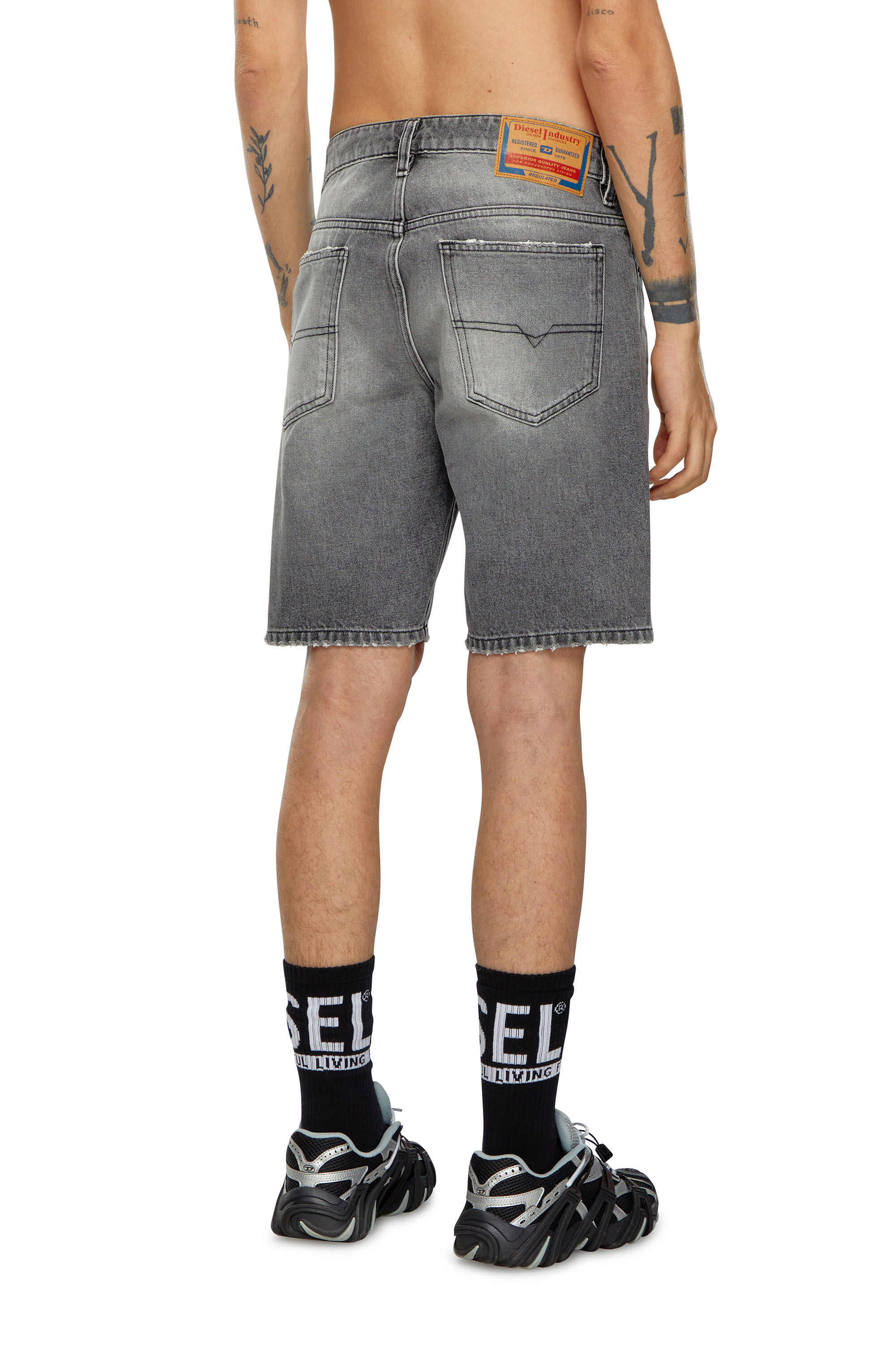 Short slim in denim Uomo Grigio Diesel