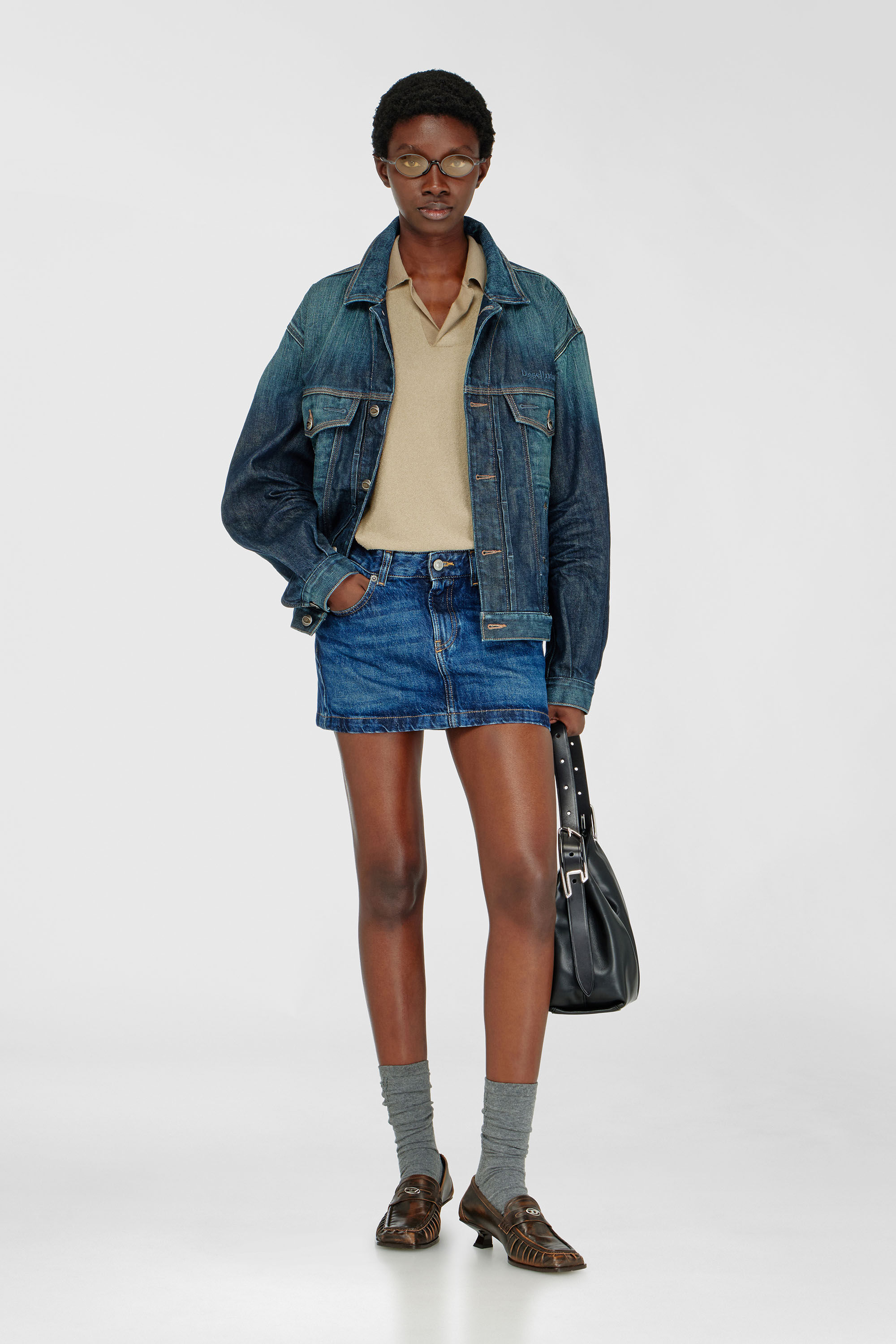 Diesel - DE-RON, Minigonna in denim Donna in Blu - 1
