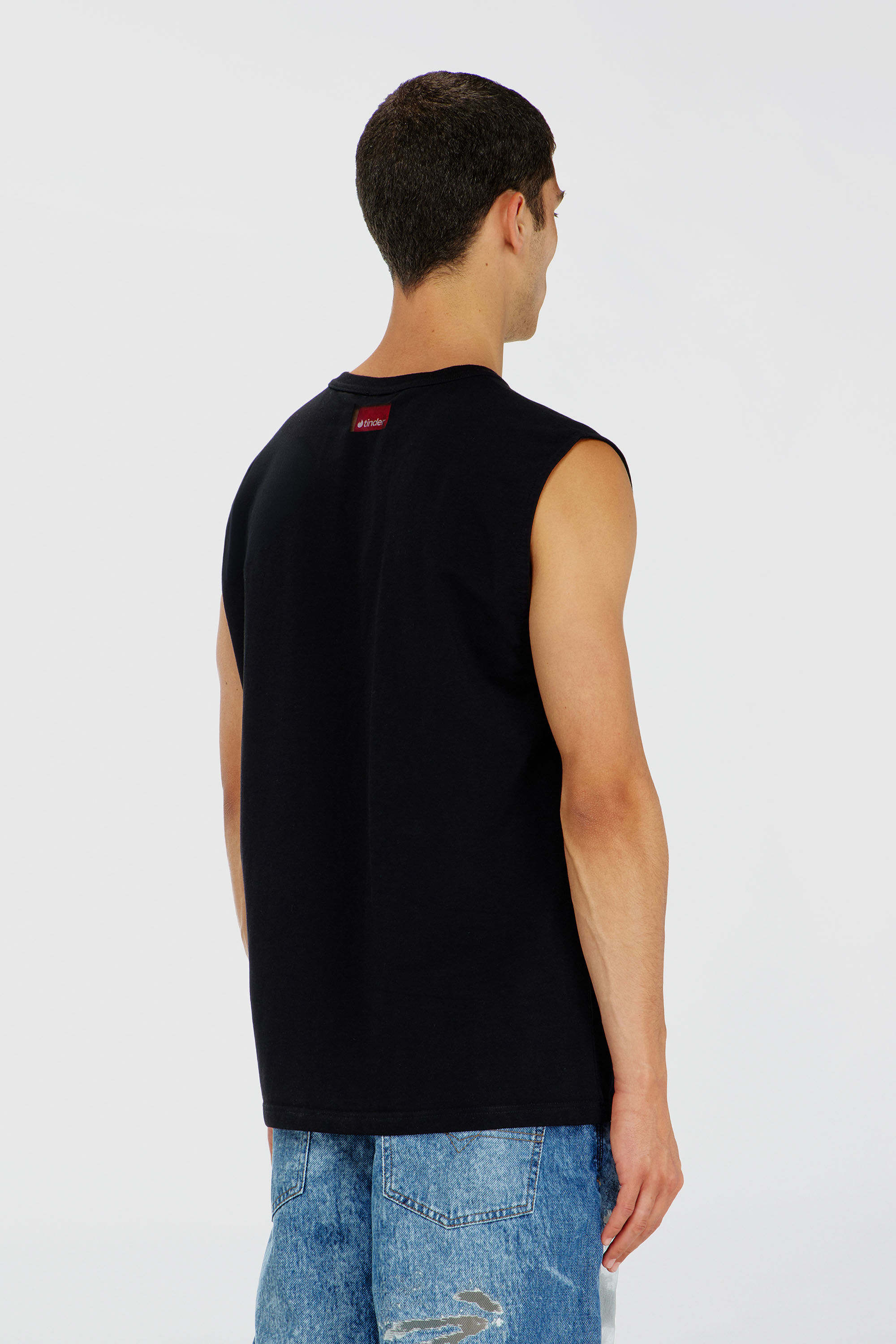 Diesel - PR-T-NORM-BISC-MATI-R, Canotta con logo For Successful Loving Unisex in Nero - 4
