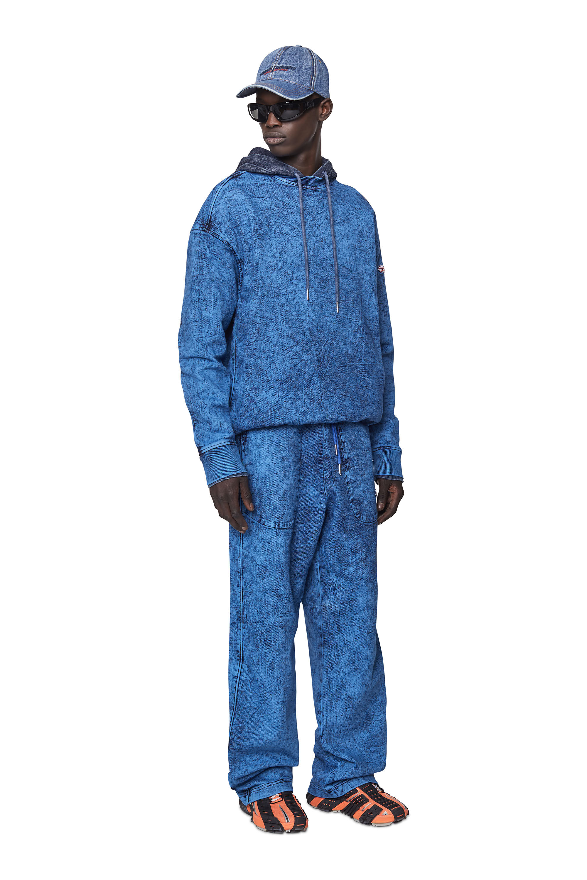 Diesel - D-Martians Track Denim 09D16 Straight, Blu - Image 1
