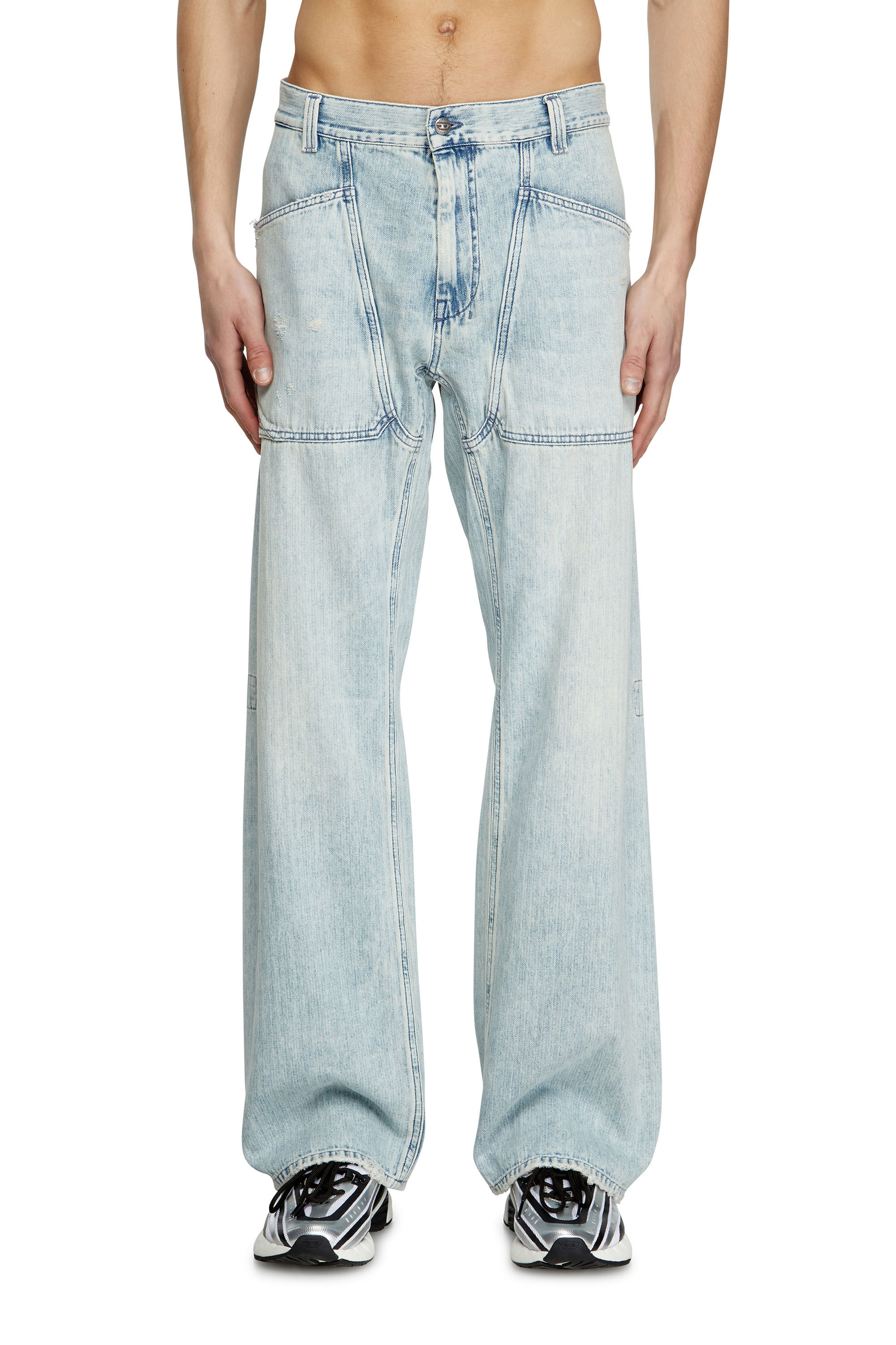 Diesel - Relaxed Jeans D-Zeta 09L60 Uomo, Blu Chiaro - Image 3