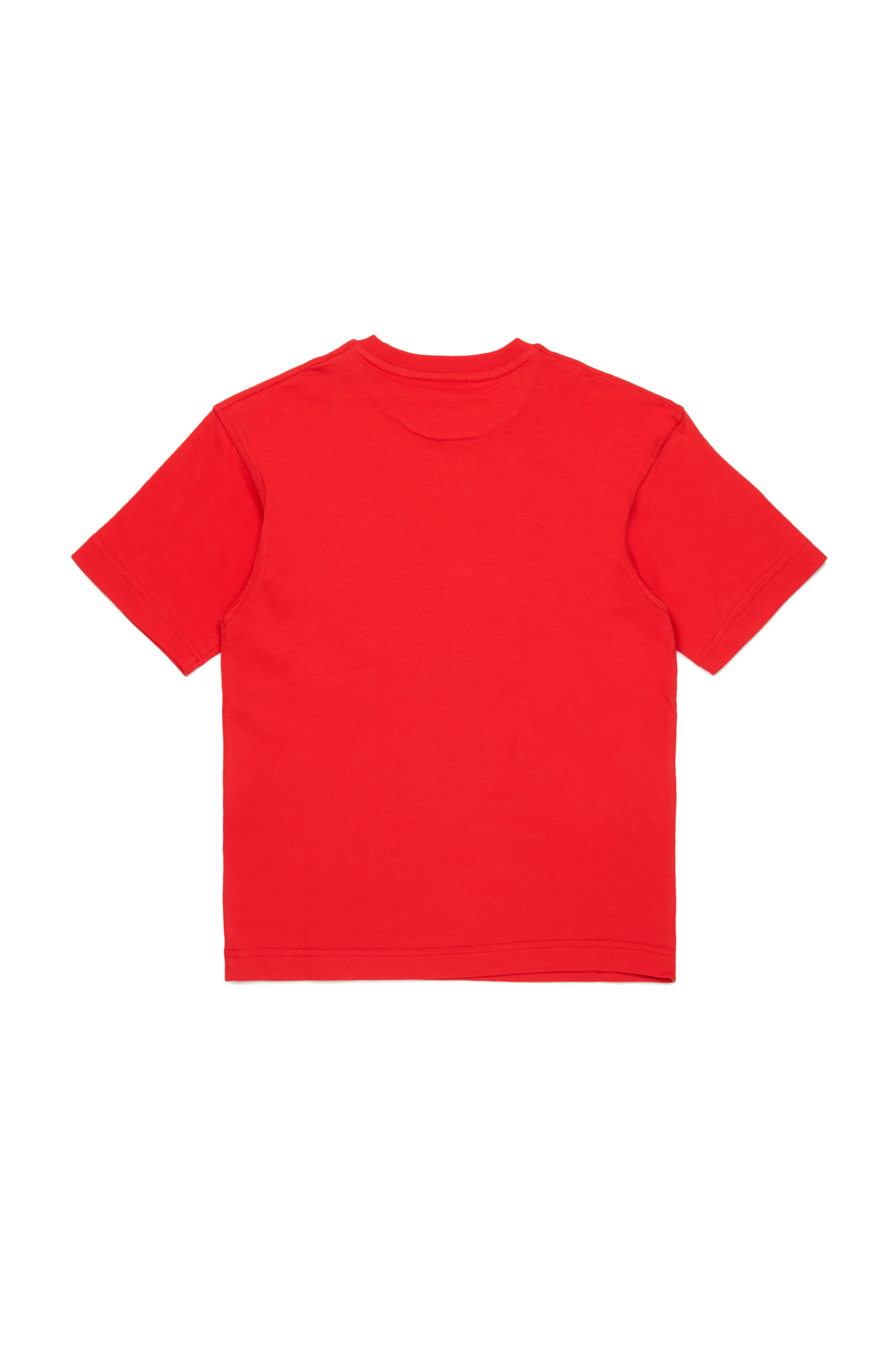 Diesel - TMARCUS OVER, T-shirt con logo Oval D effetto metallo Uomo in Rosso - 2