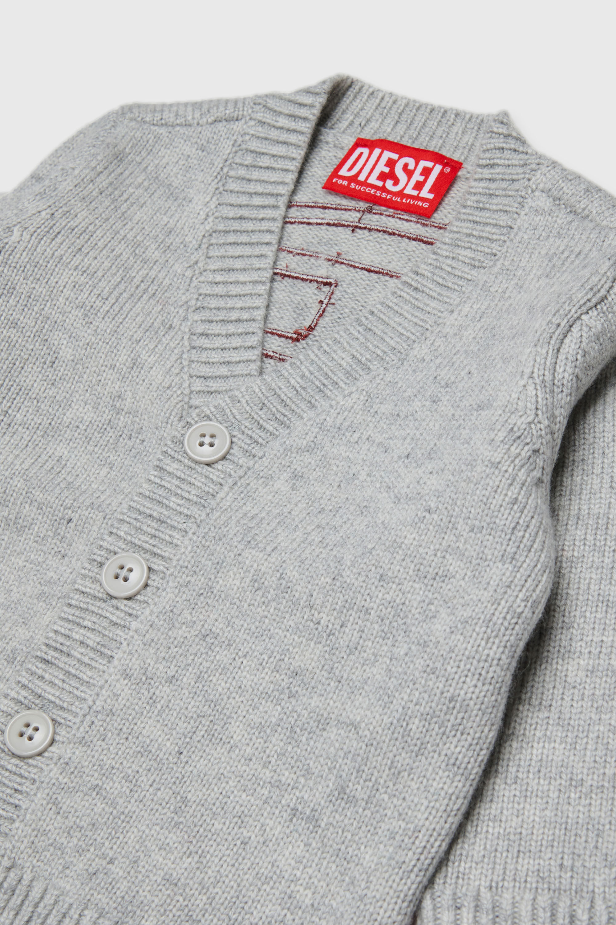 Diesel - KOLYB, Cardigan in cachemire con grande Oval D Uomo in Grigio - 3