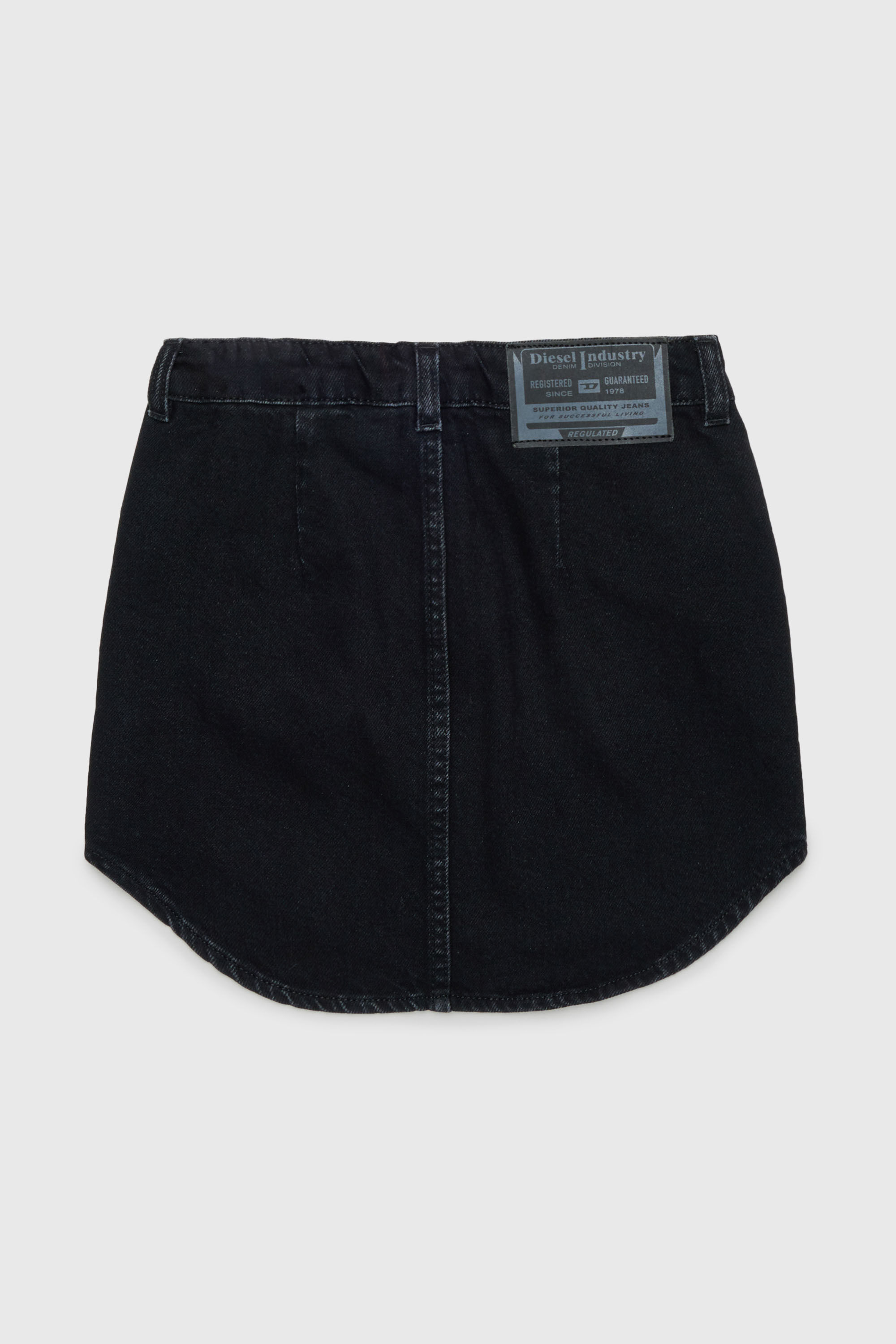 Diesel - GEARD, Minigonna in denim con orlo curvo Donna in Nero - 2