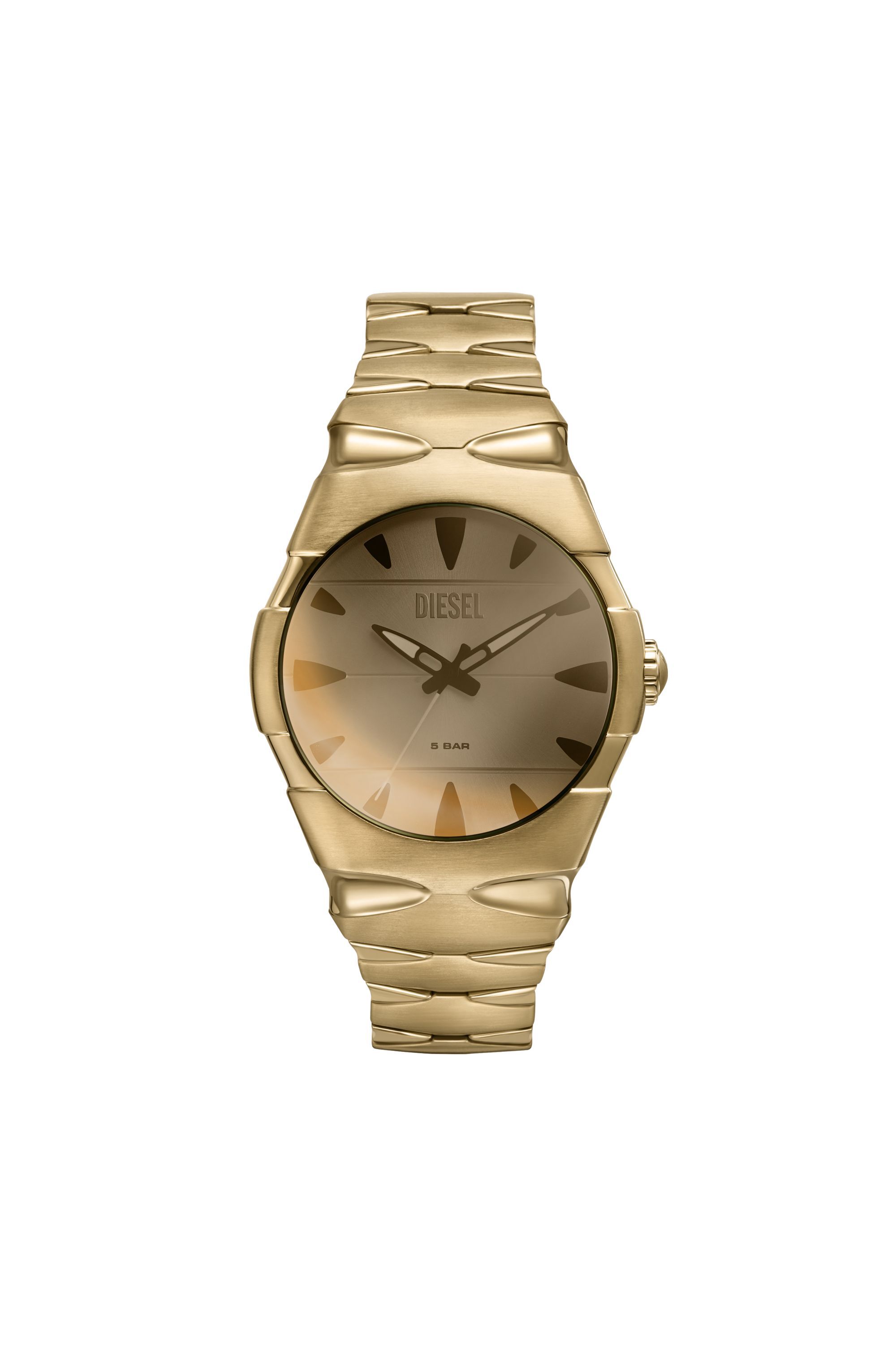 Orologio D Sruptor con cinturino in acciaio inossidabile Uomo Oro Diesel