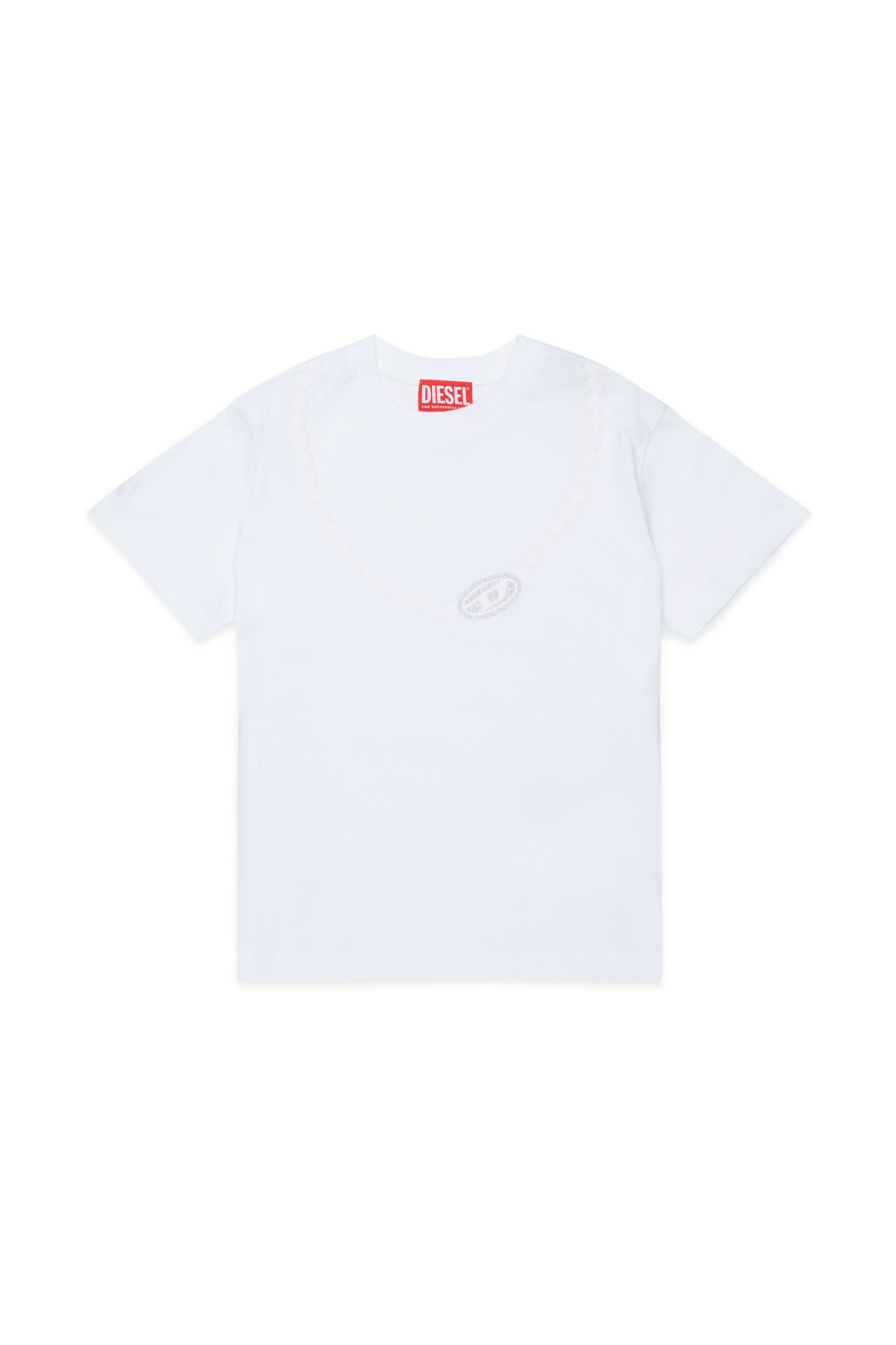 Diesel - TICLA, T-shirt in cotone con stampa collana Donna in Bianco - 1