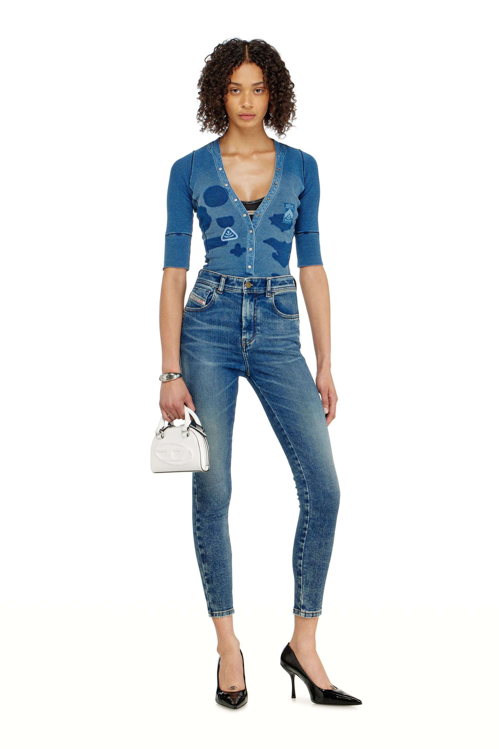 Diesel - Skinny Jeans 1984 Slandy-High 09P72 Donna, Blu medio - Image 1