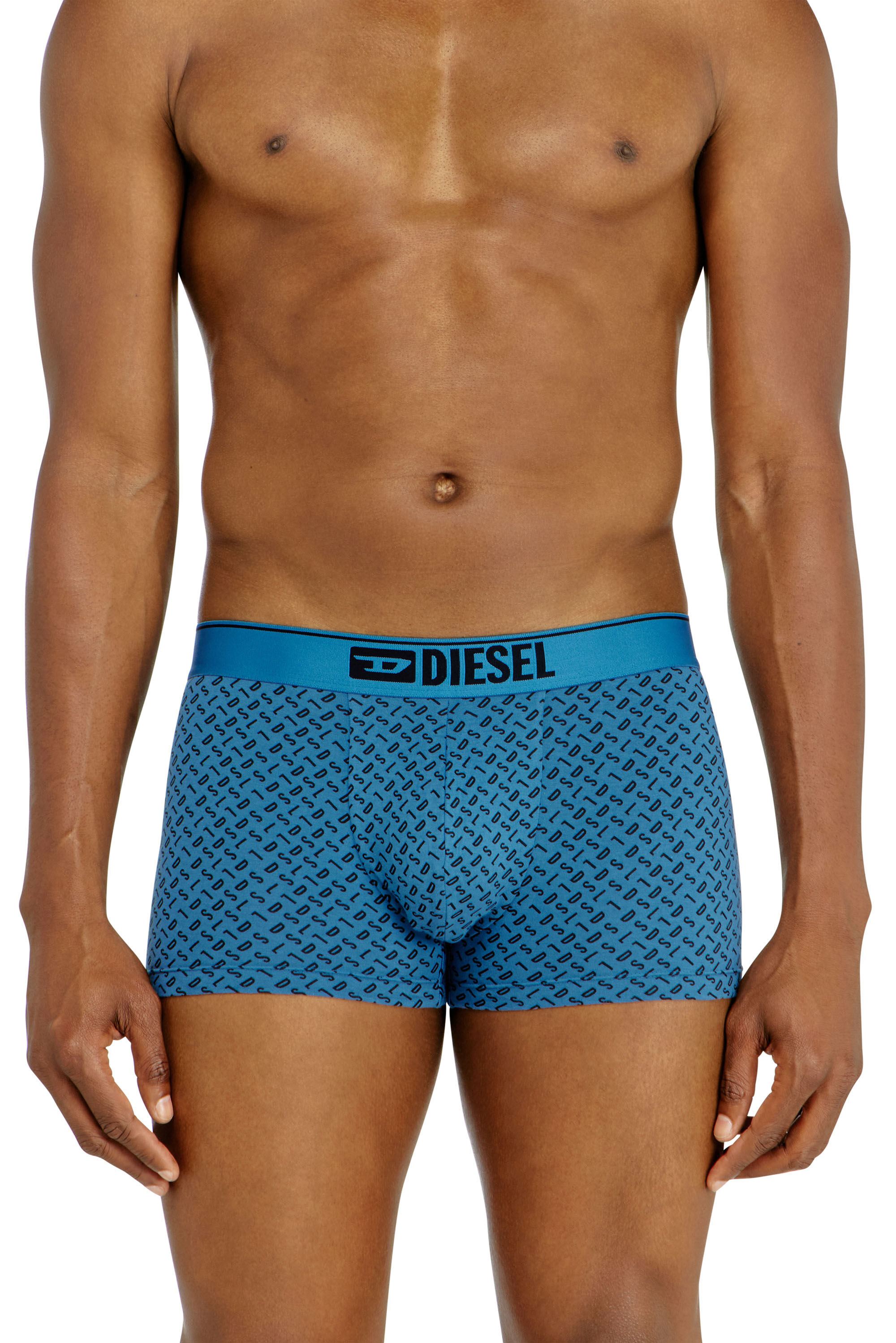 Diesel - DAMIEN-D-BOX-3PACK, Set da tre boxer stretch in cotone con monogram Uomo in Blu - 2