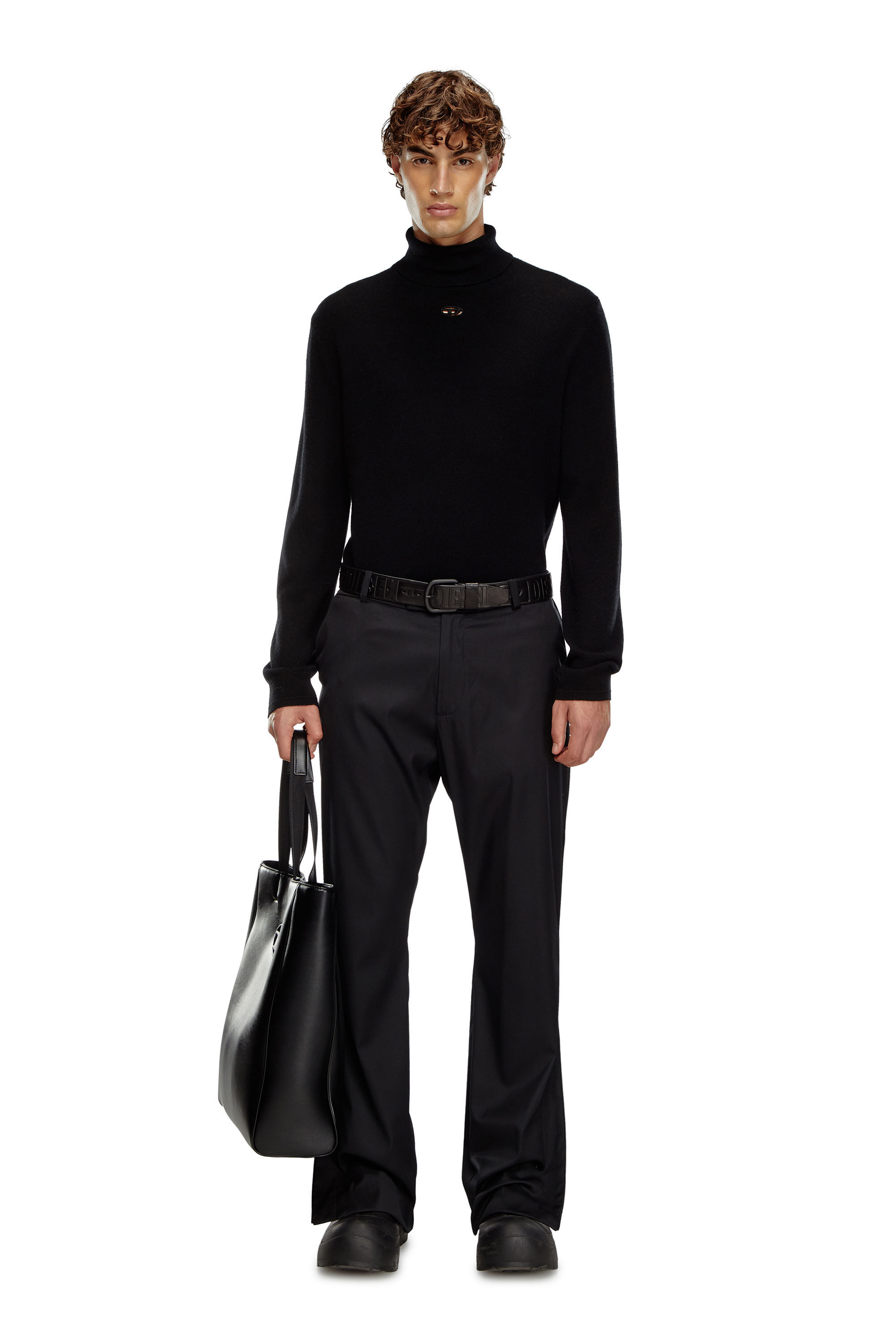 Diesel - K-VIERI-TN, Maglia dolcevita in lana e cotone Uomo in Nero - 1