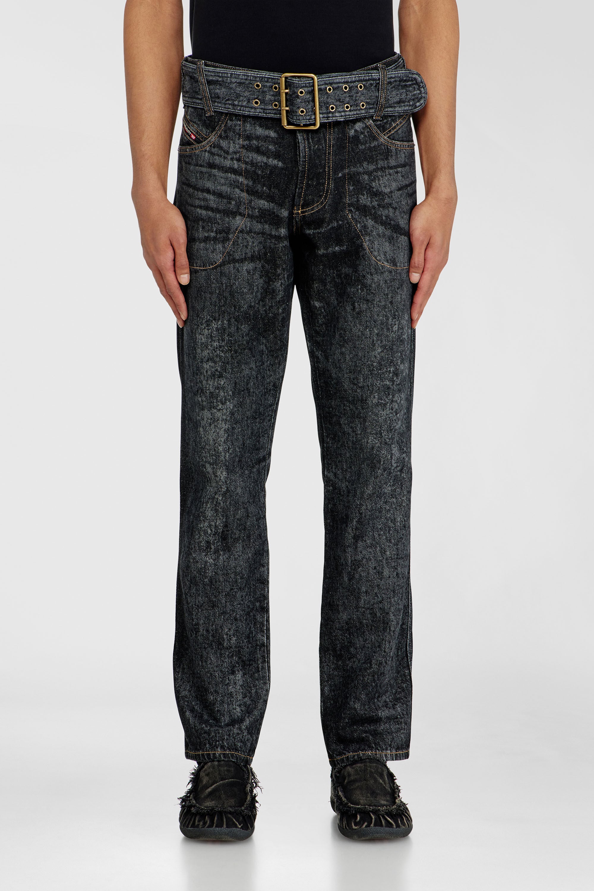 Diesel - Slim Jeans D-Villus 09Q24 Uomo, Nero/Grigio scuro - Image 4