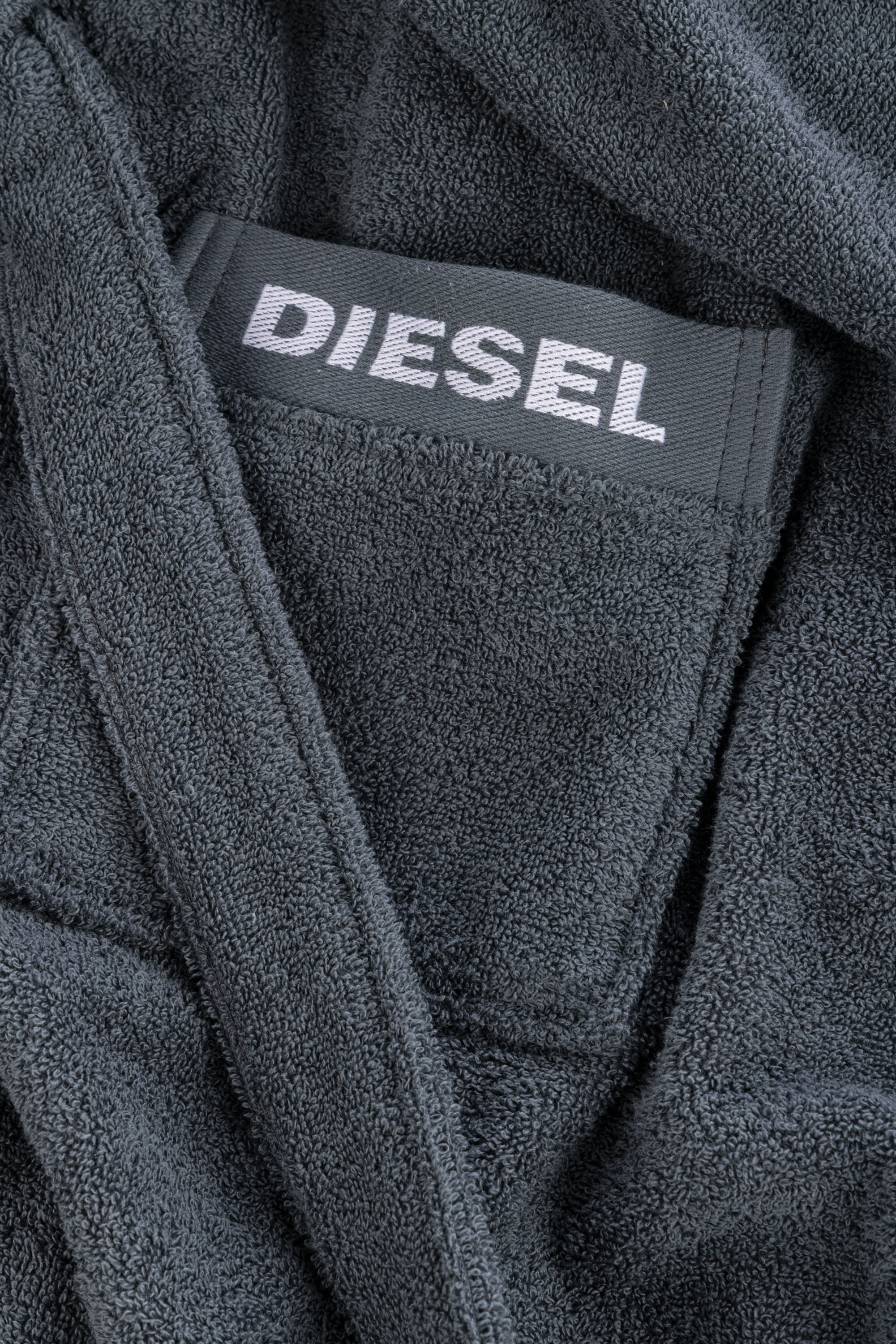 Diesel - 1015101 LOGO-COTTON BATHROBE SIZE S GREY, Accappatoio in Spugna di Cotone, taglia S Unisex in Grigio - 2