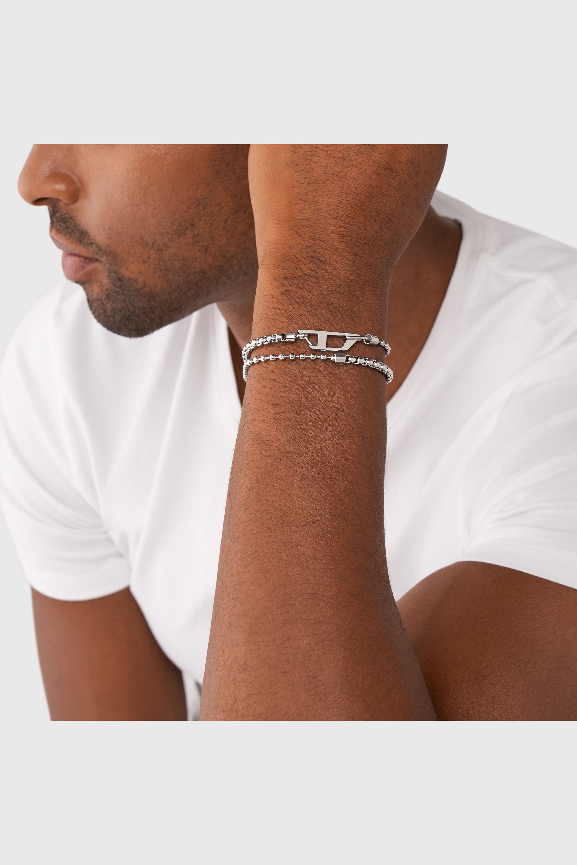Diesel - DX1473, Bracciale a catena in acciaio inossidabile Unisex in Argento - 4