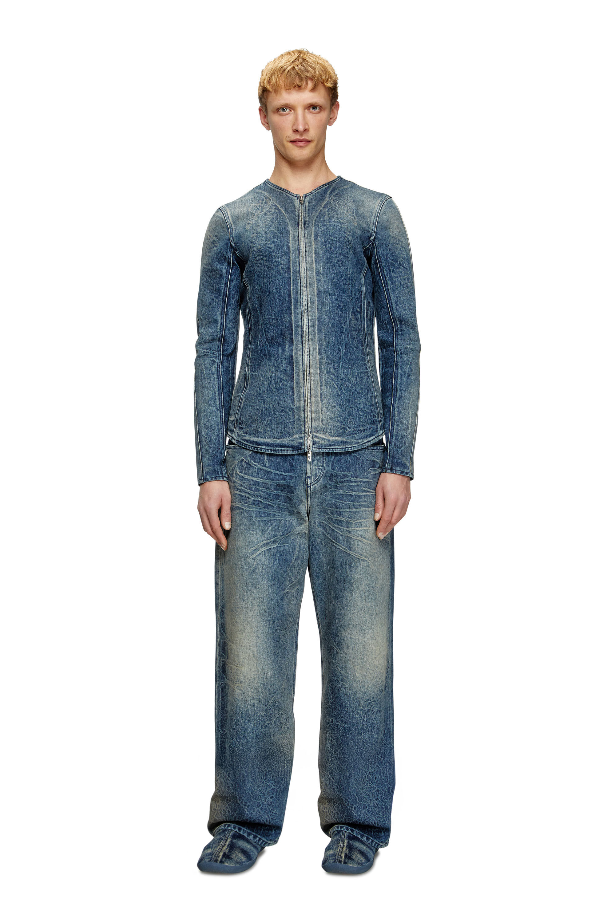 Diesel - D-CARDI-FSG, Giacca in denim Ghost Embossed Uomo in Blu - 1