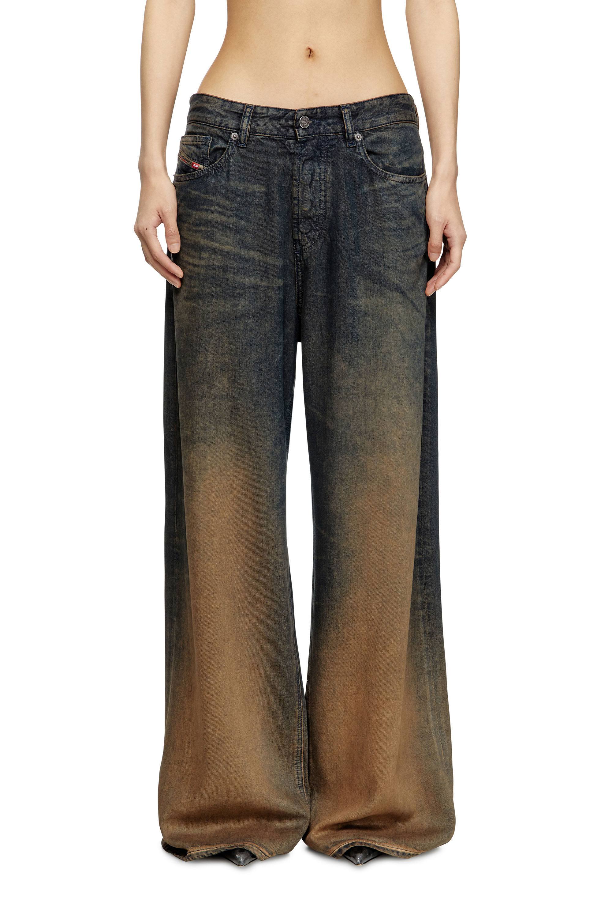 Diesel - Relaxed Jeans 1996 D-Sire 068TF Donna, Blu/Marrone - Image 3