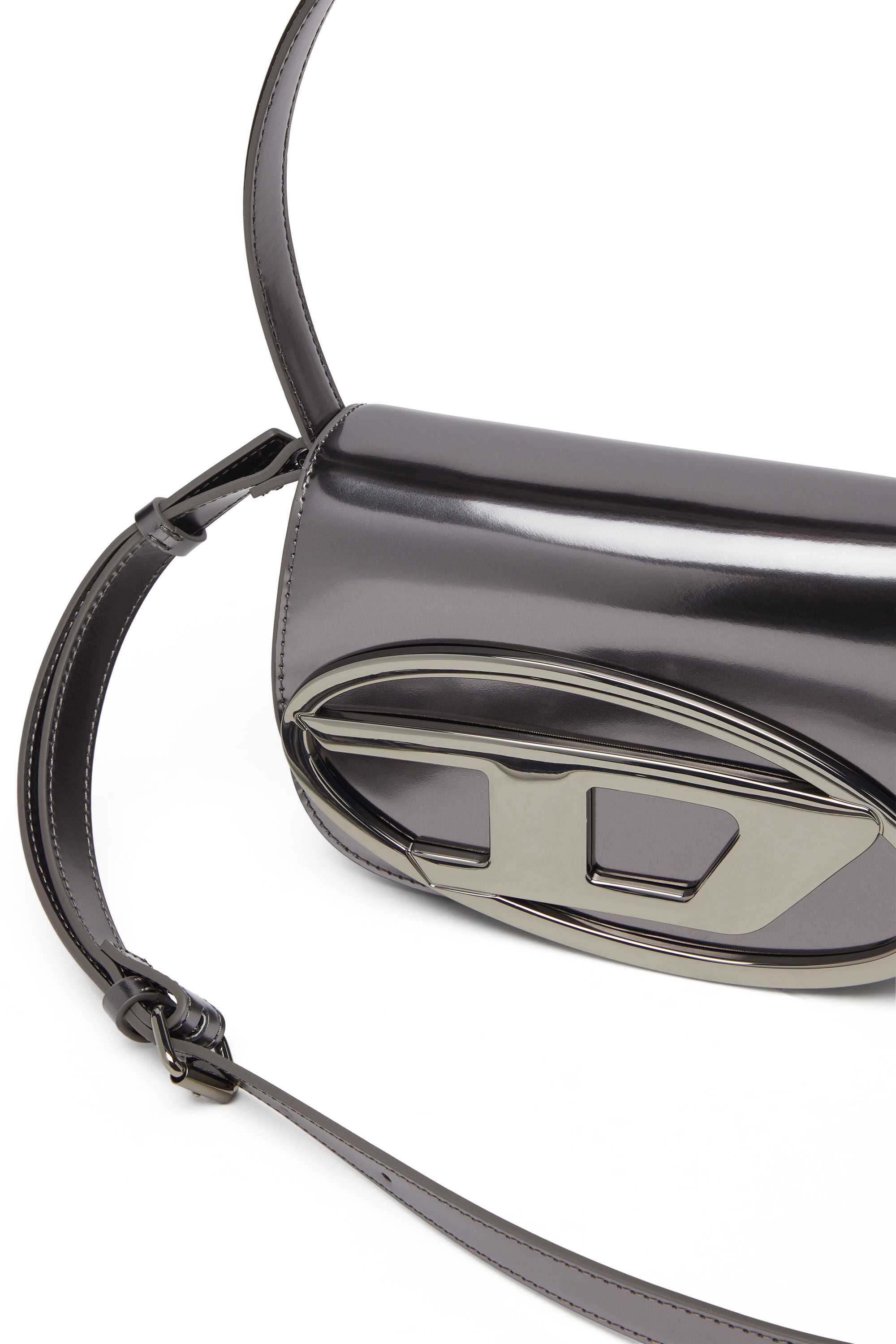 Diesel - 1DR, 1DR-Iconica borsa a spalla in pelle specchiata Donna in Grigio - 2