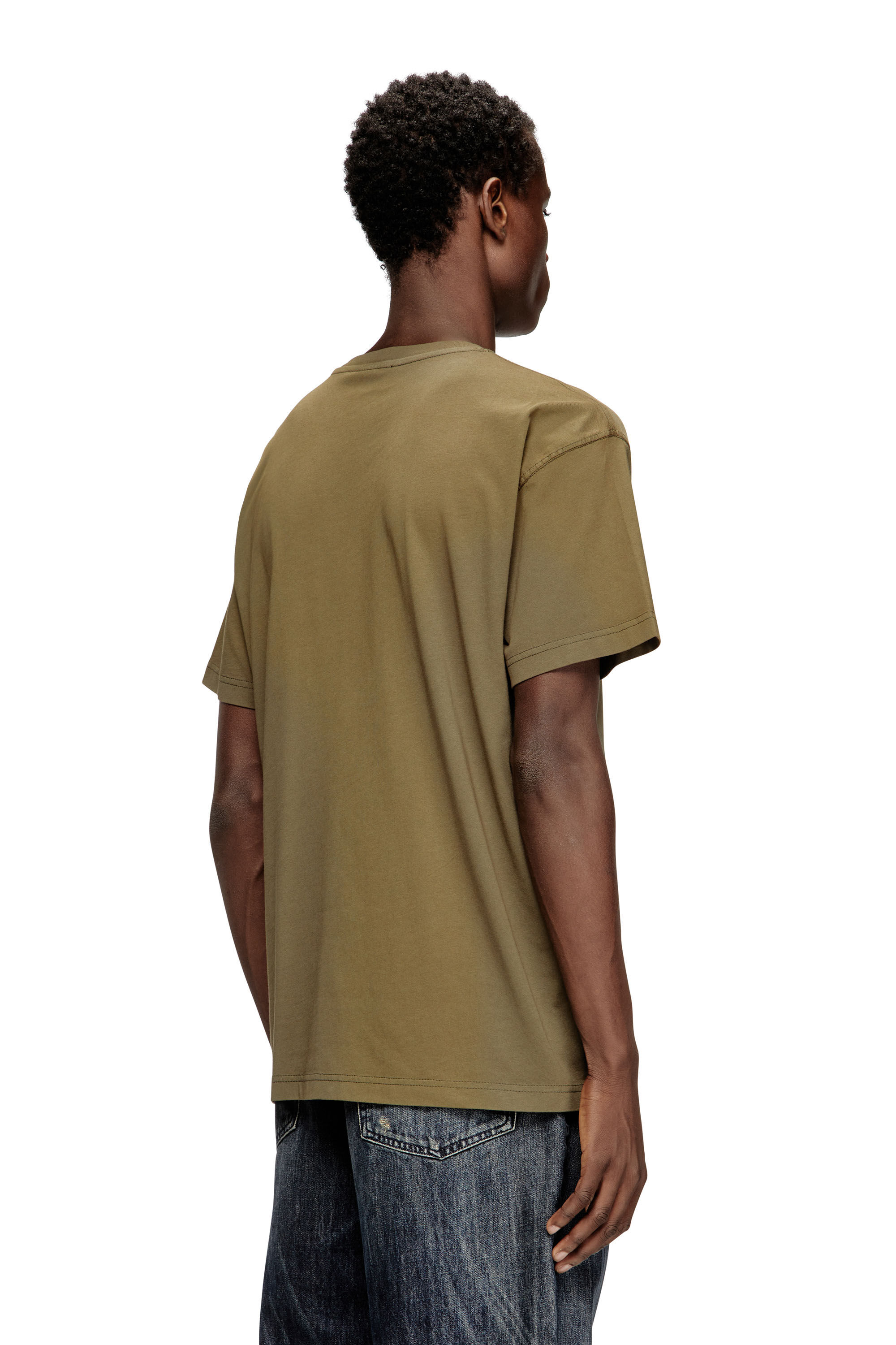 Diesel - T-NORM-V7, T-shirt in cotone con stampa laser Uomo in Beige - 4