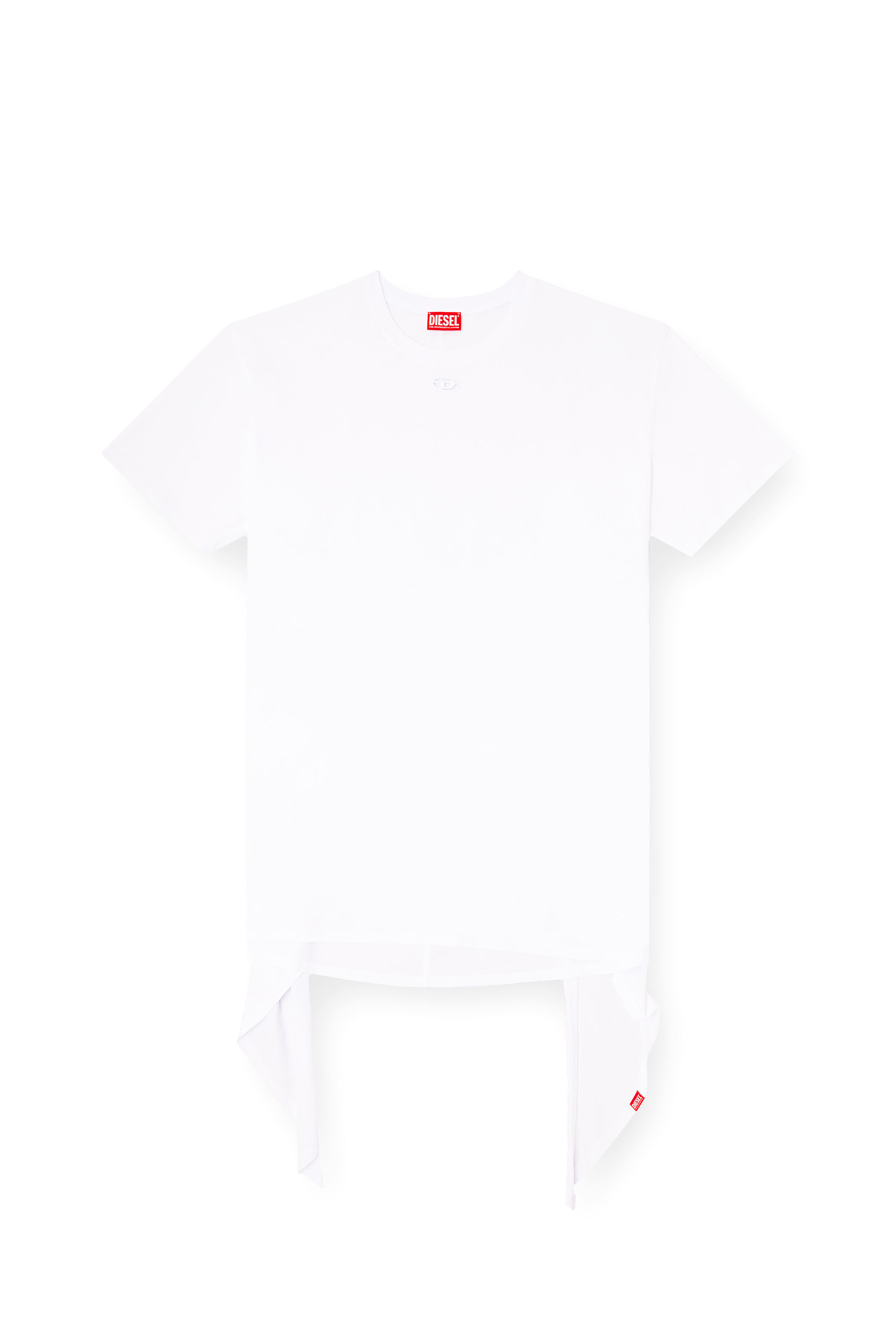 Diesel - D-EIVOR, Abito T-shirt con nodo frontale Donna in Bianco - 2