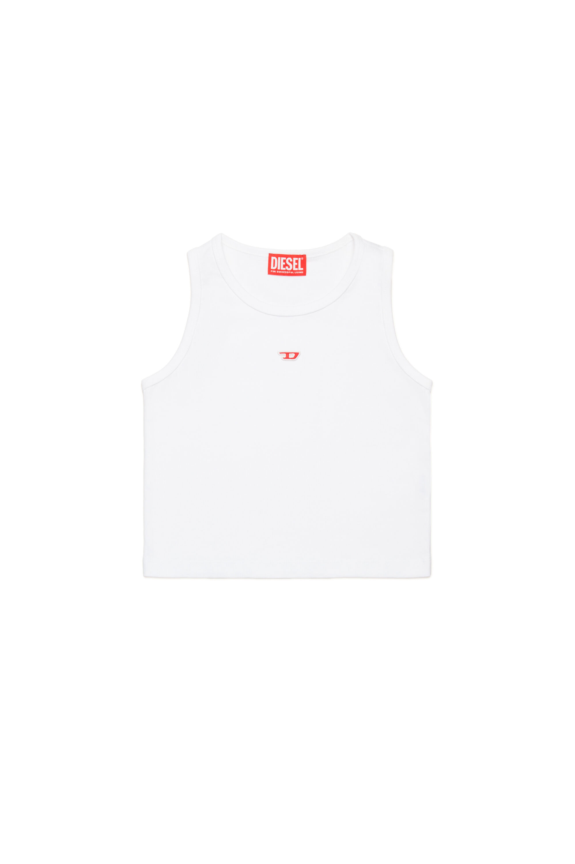 Diesel - TASPYRD, Canotta con logo D applicato Donna in Bianco - 1